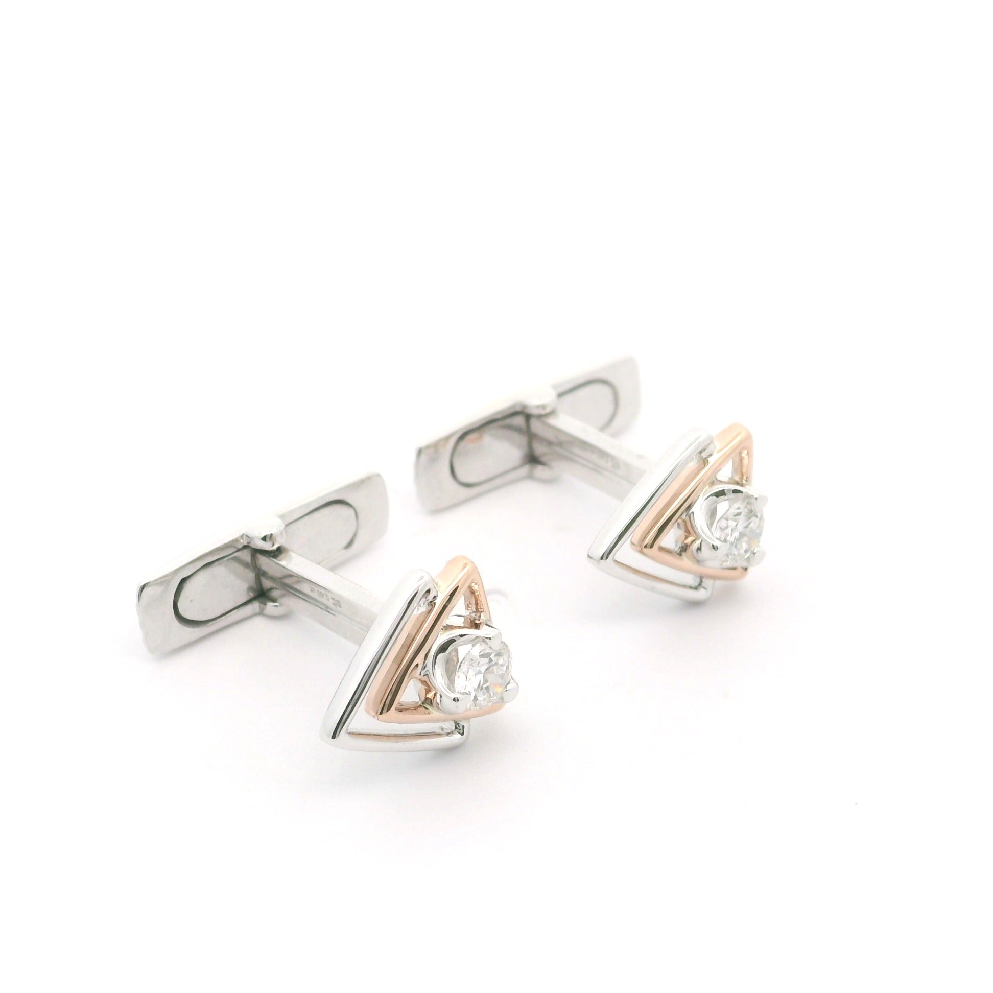 Angle Arc Lab Grown Diamond Cufflinks