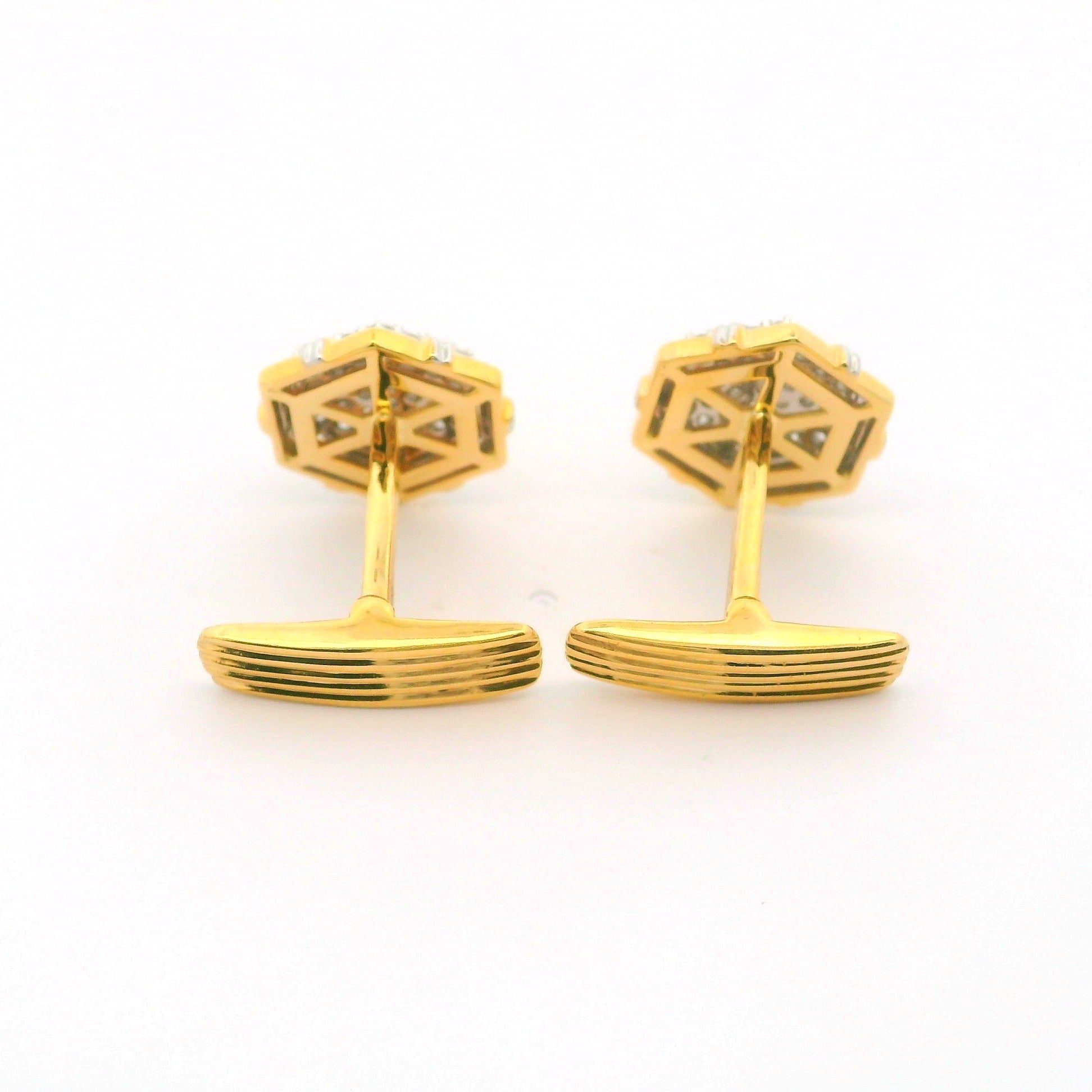 Hex Spark Lab Grown Diamond Cufflinks