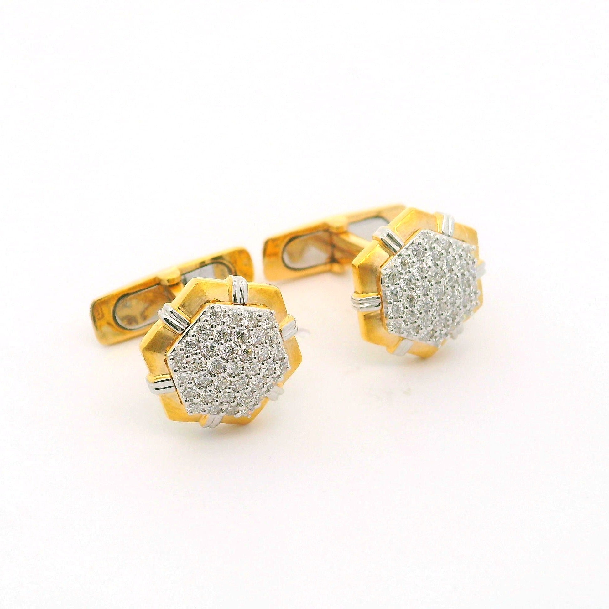 Hex Spark Lab Grown Diamond Cufflinks