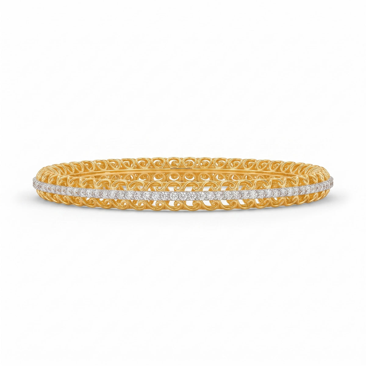 Lustrous Lace Lab Grown Diamond Bangle