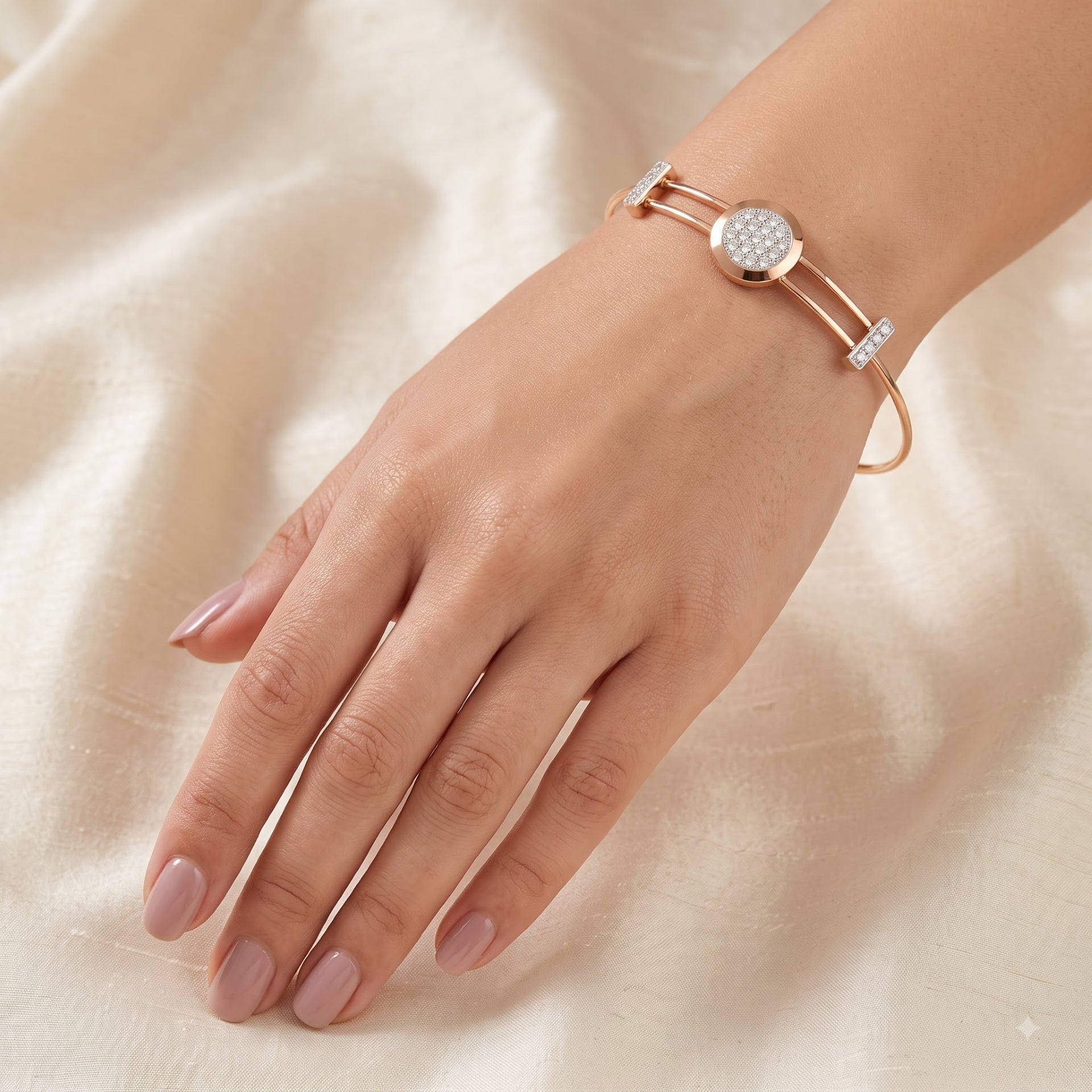 Elliptical Sparkle Lab Grown Diamond Bangle