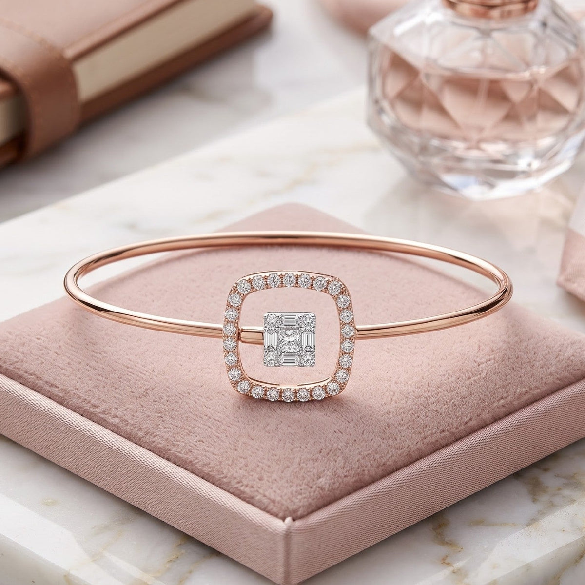 Cubist Charm Lab Grown Diamond Bangle