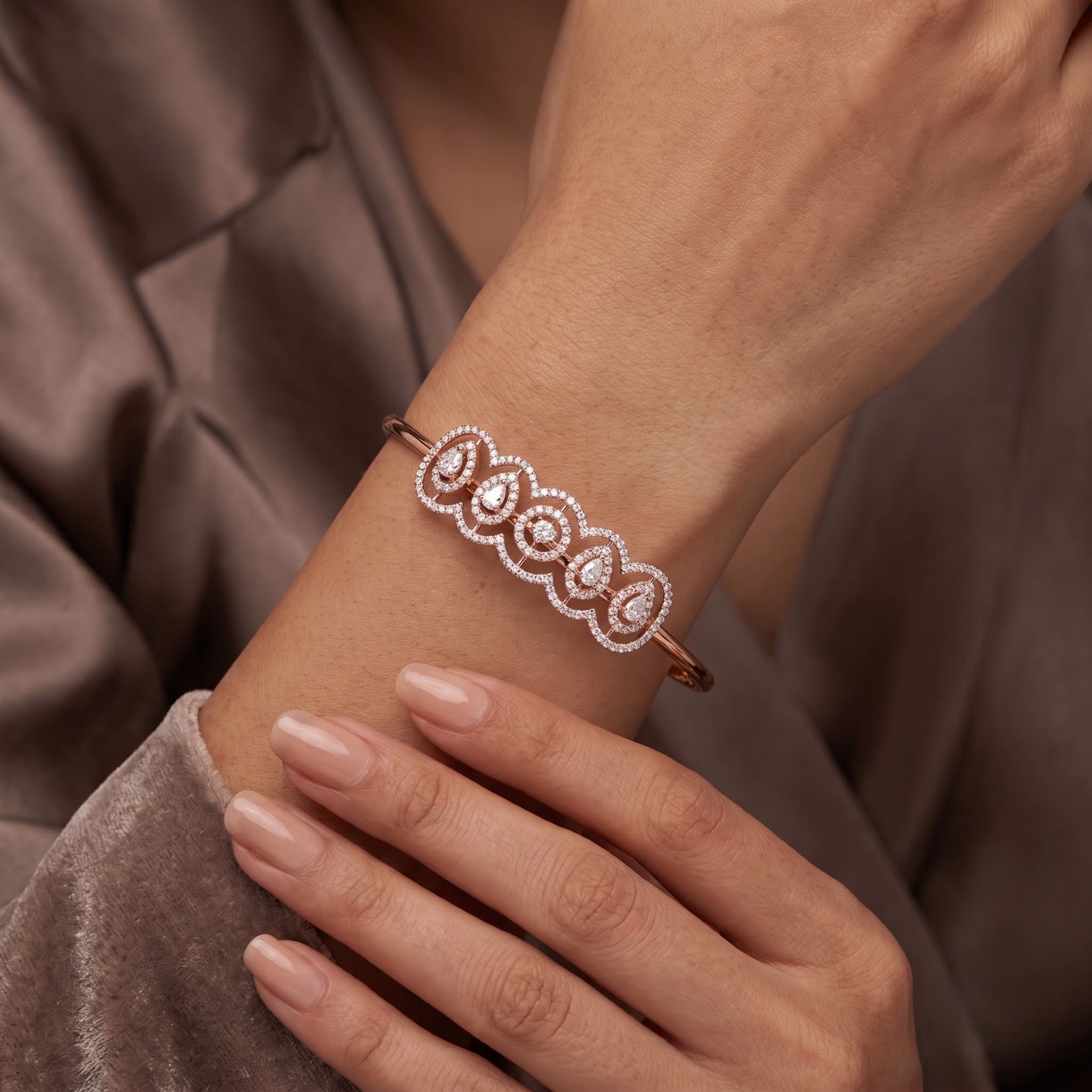 Eden Harmony Floral Lab Grown Diamond Bangle