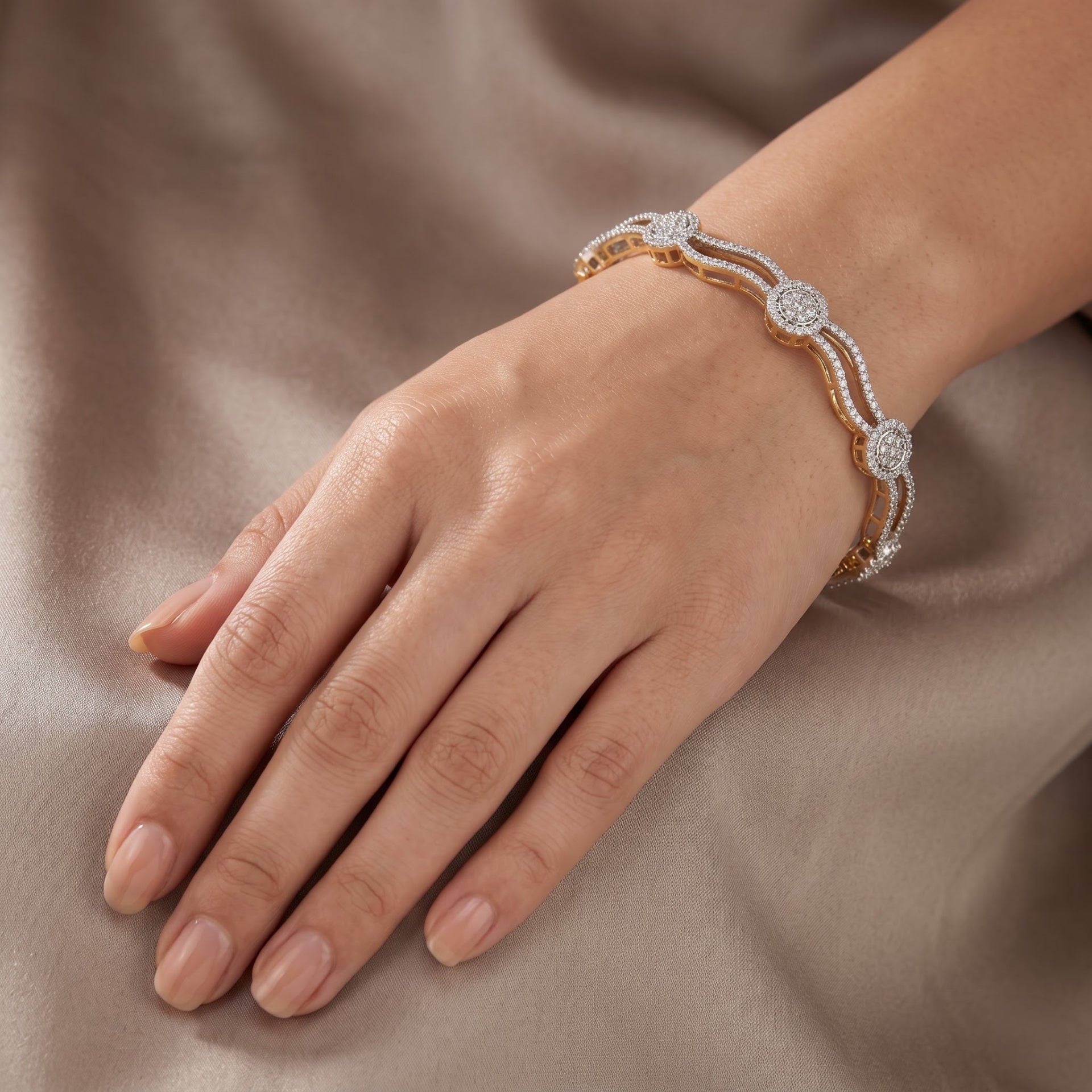 Lyric Bypass Lab Grown Diamond Bangle