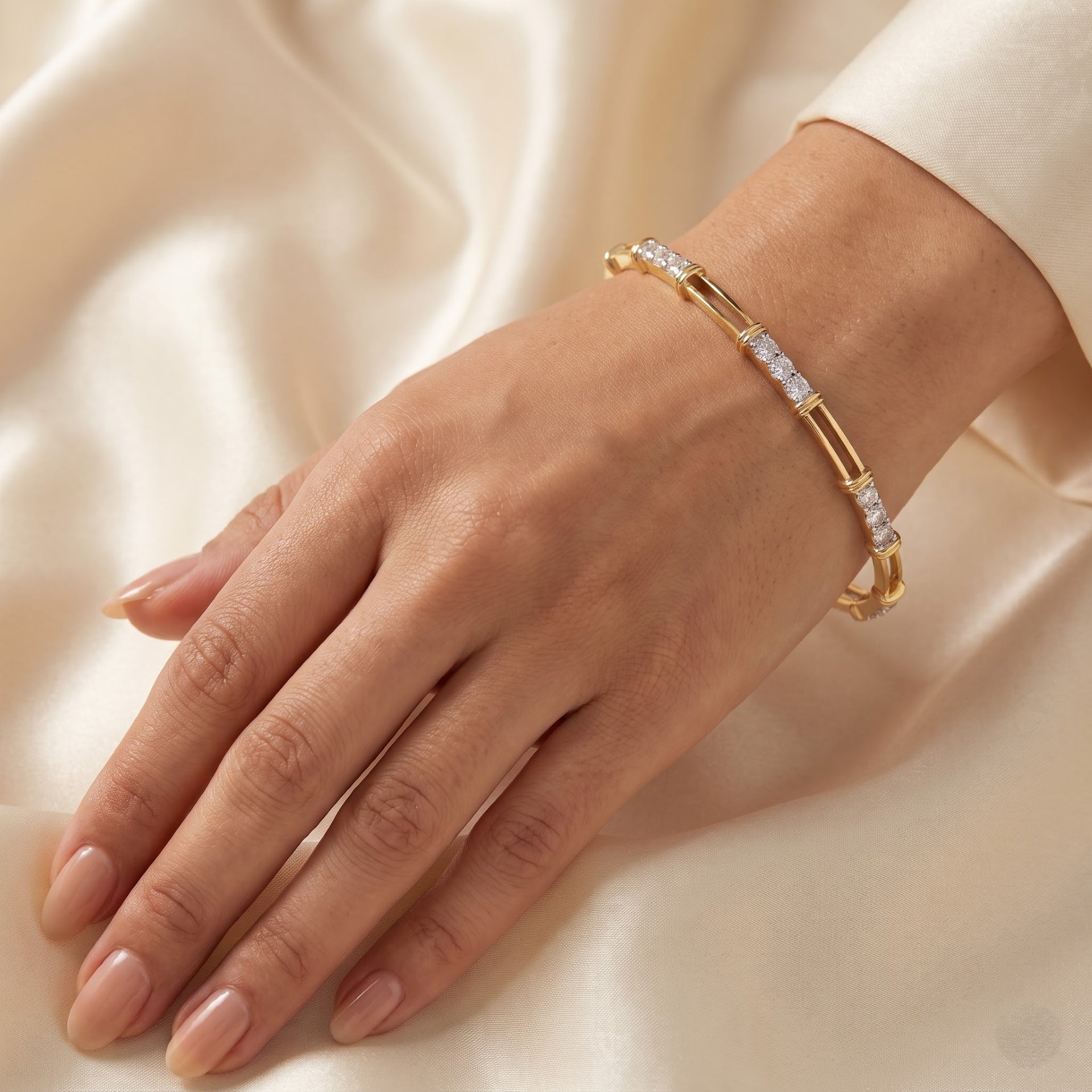 TwinTrack Lab Grown Diamond Bangle