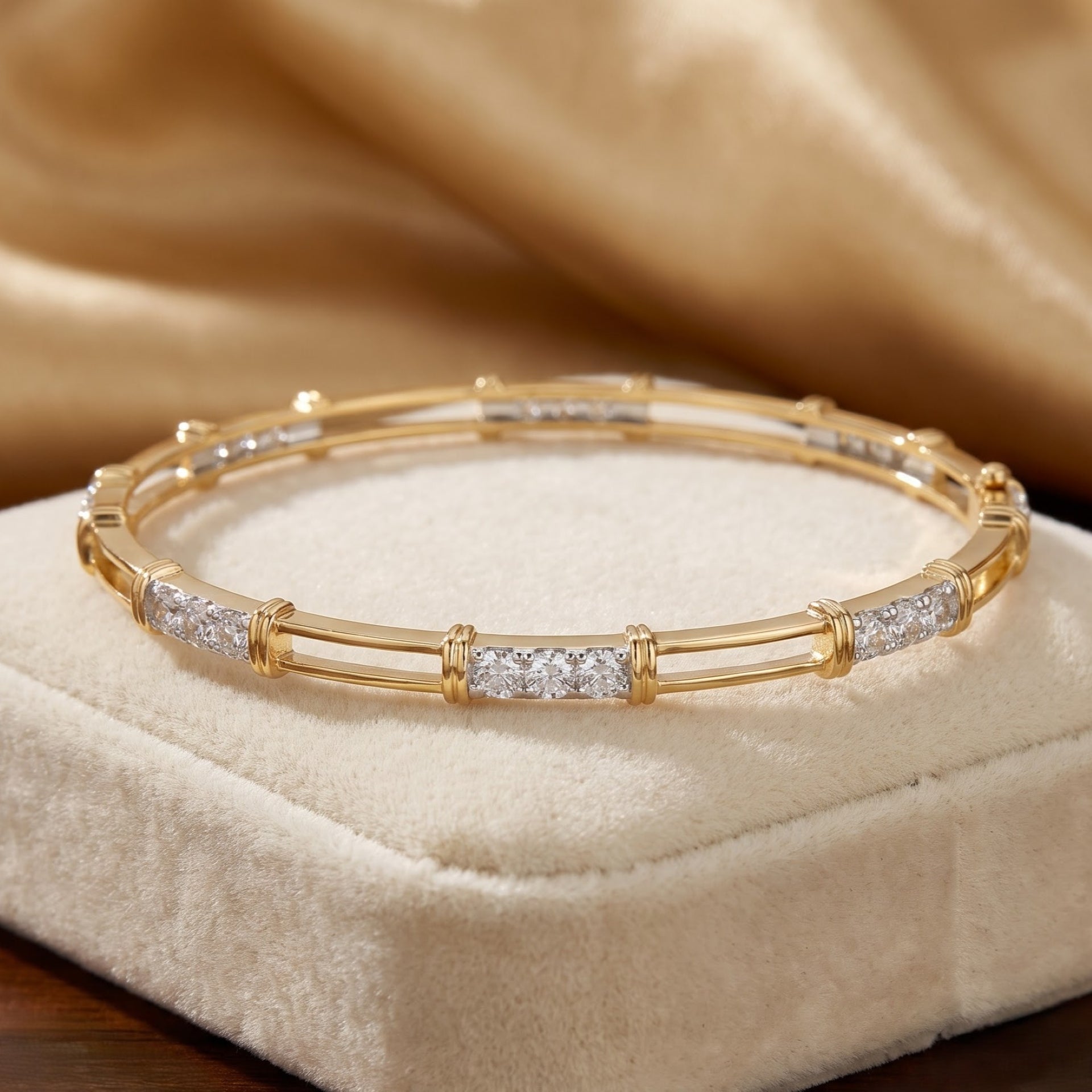 TwinTrack Lab Grown Diamond Bangle