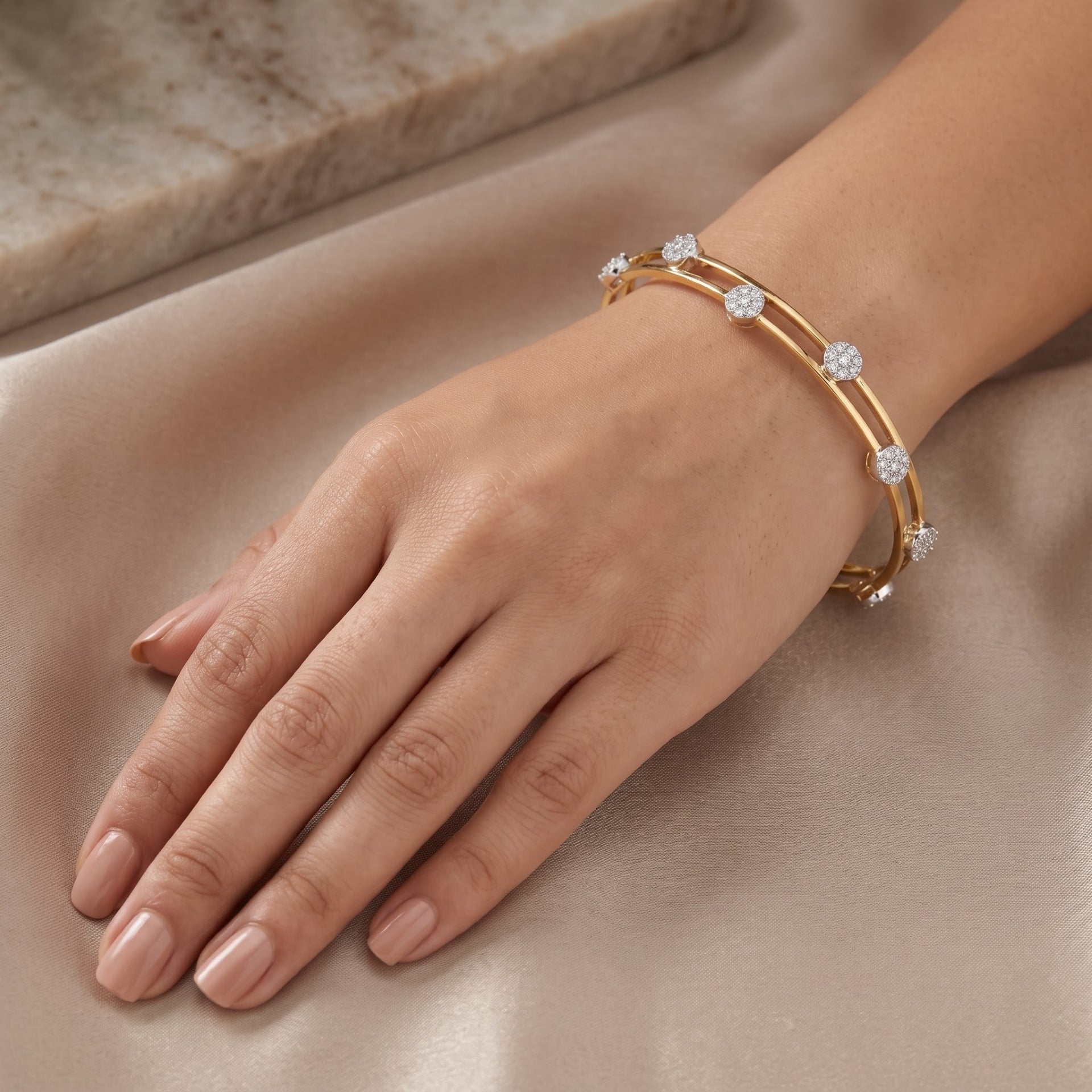 Infinite Starlit Dots Lab Grown Diamond Bangle