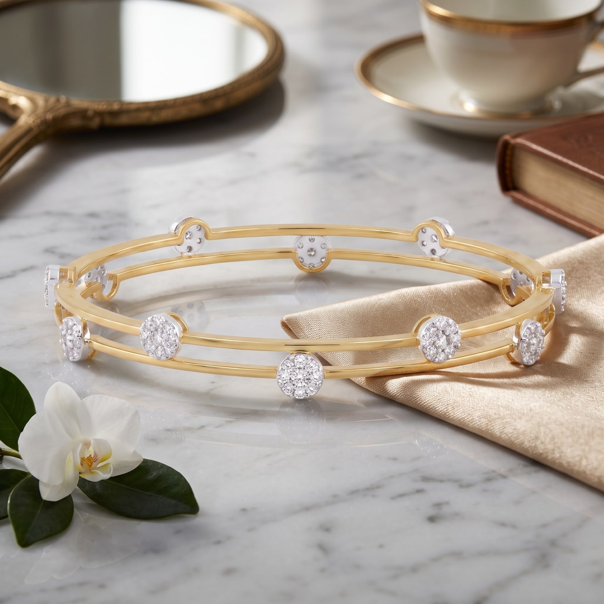Infinite Starlit Dots Lab Grown Diamond Bangle