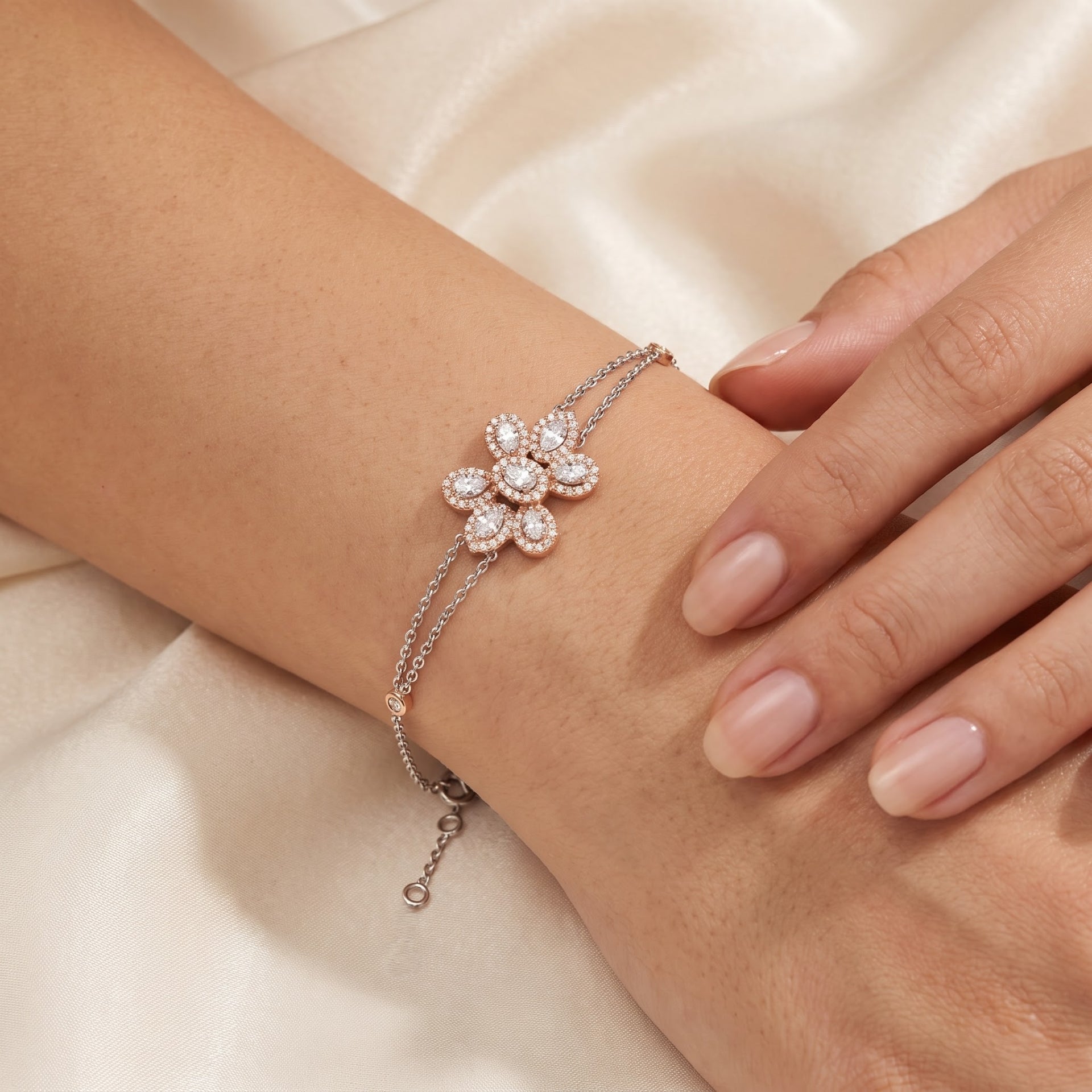 Dewdrop Petal Whisper Lab Grown Diamond Bracelet