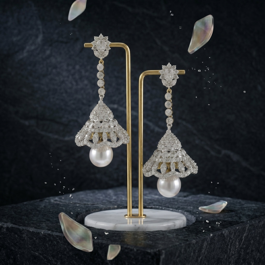 Lotus Canopy Lab Grown Diamond Earrings