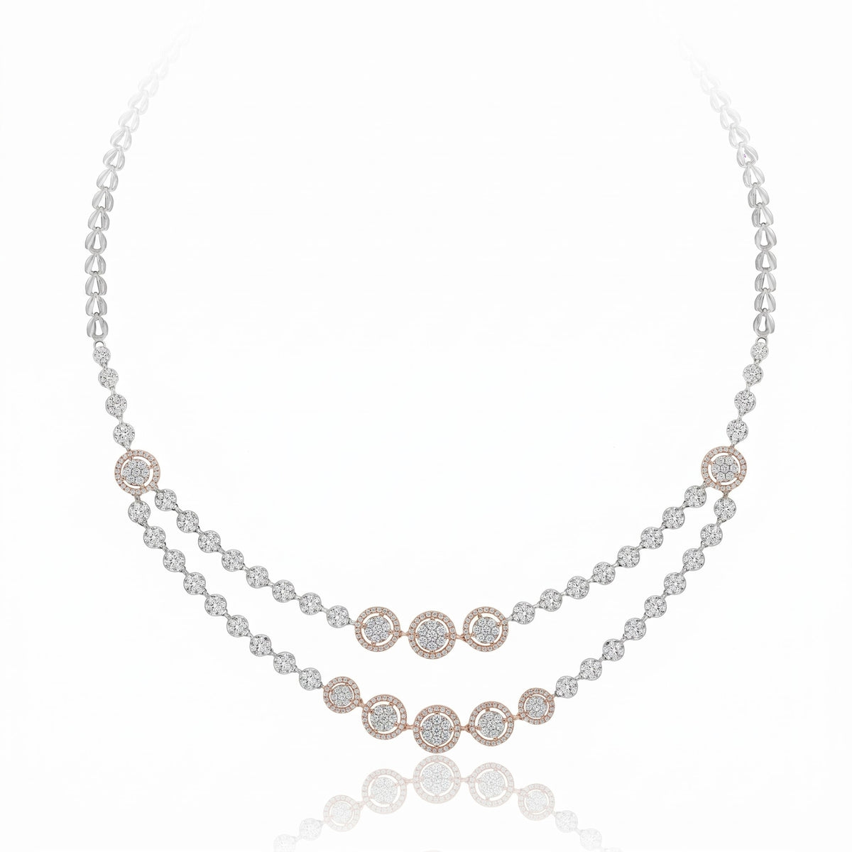 Layered Lab Grown Diamond Cluster Necklace
