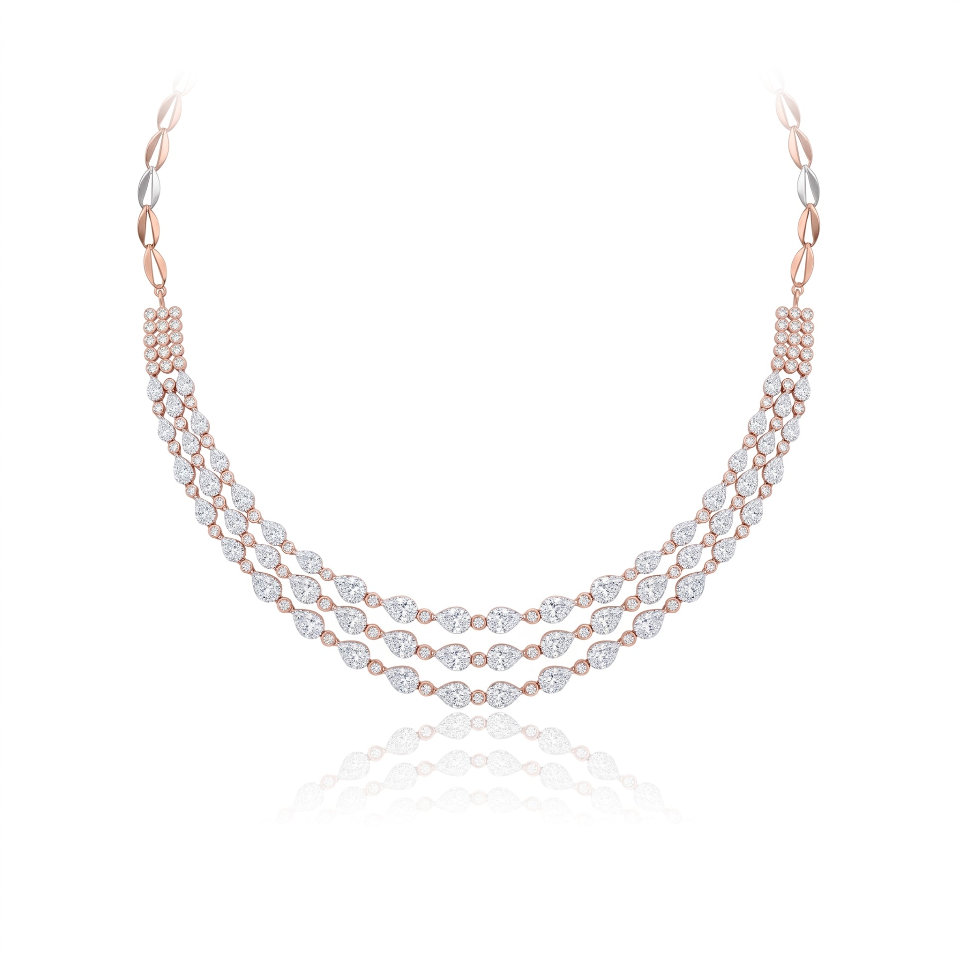 Radiant Triple Grace Lab Grown Diamond Necklace