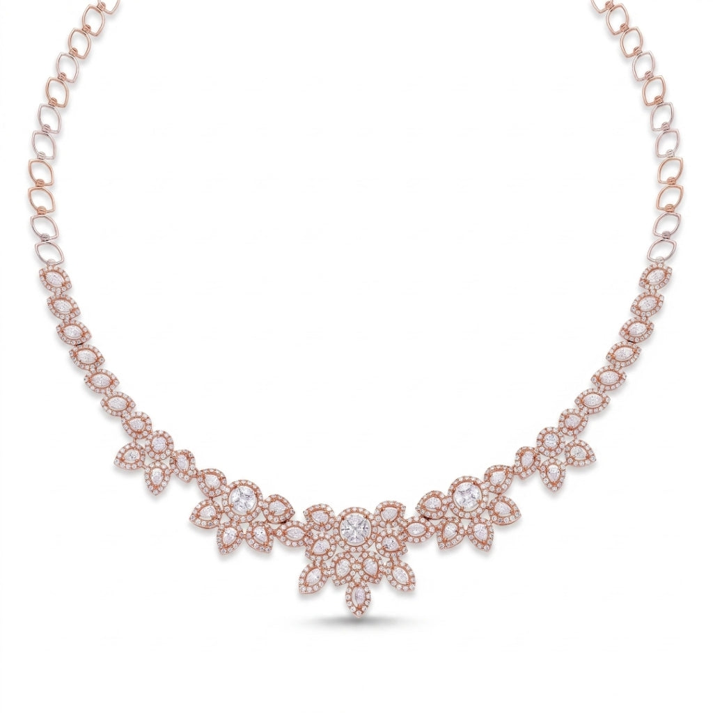 Floral Radiance Lab Grown Diamond Necklace