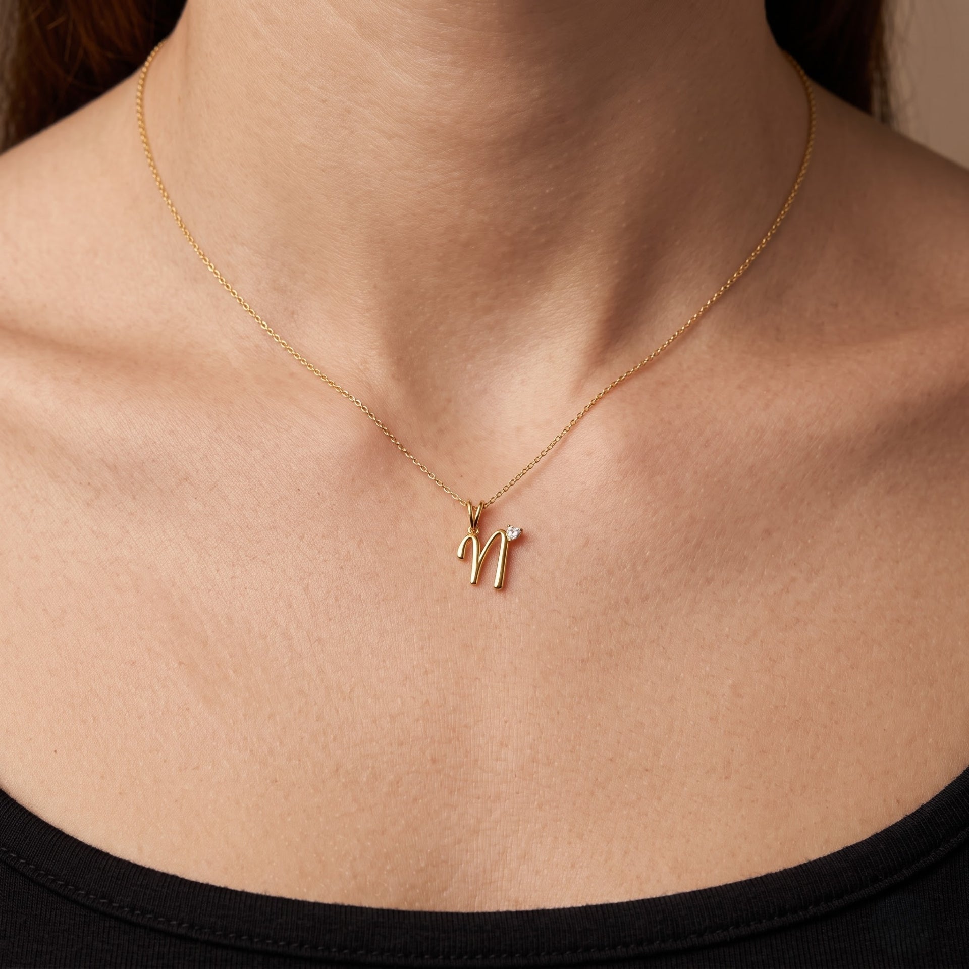Noble Heart "N" Lab Grown Diamond Pendant