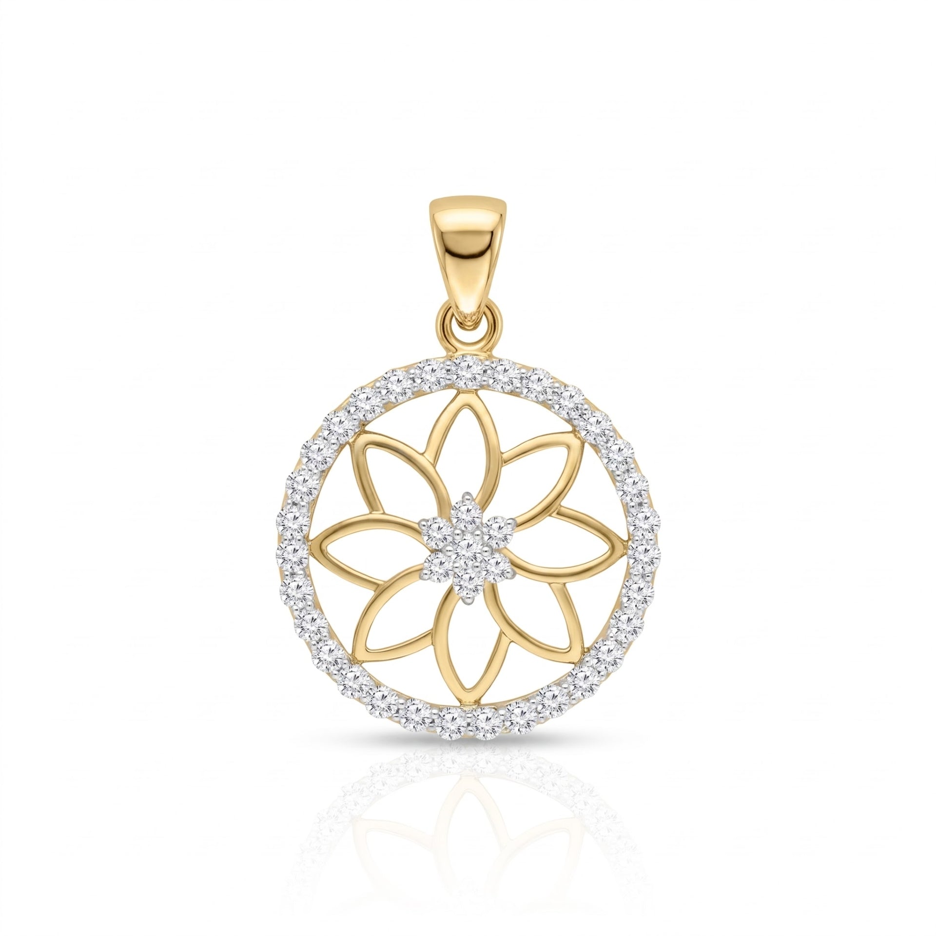Divine Petal Sphere Lab Grown Diamond Pendant