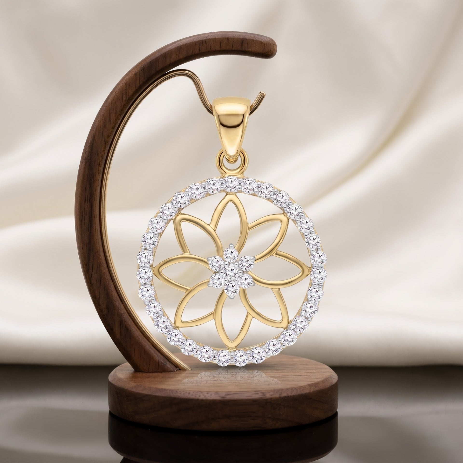 Divine Petal Sphere Lab Grown Diamond Pendant