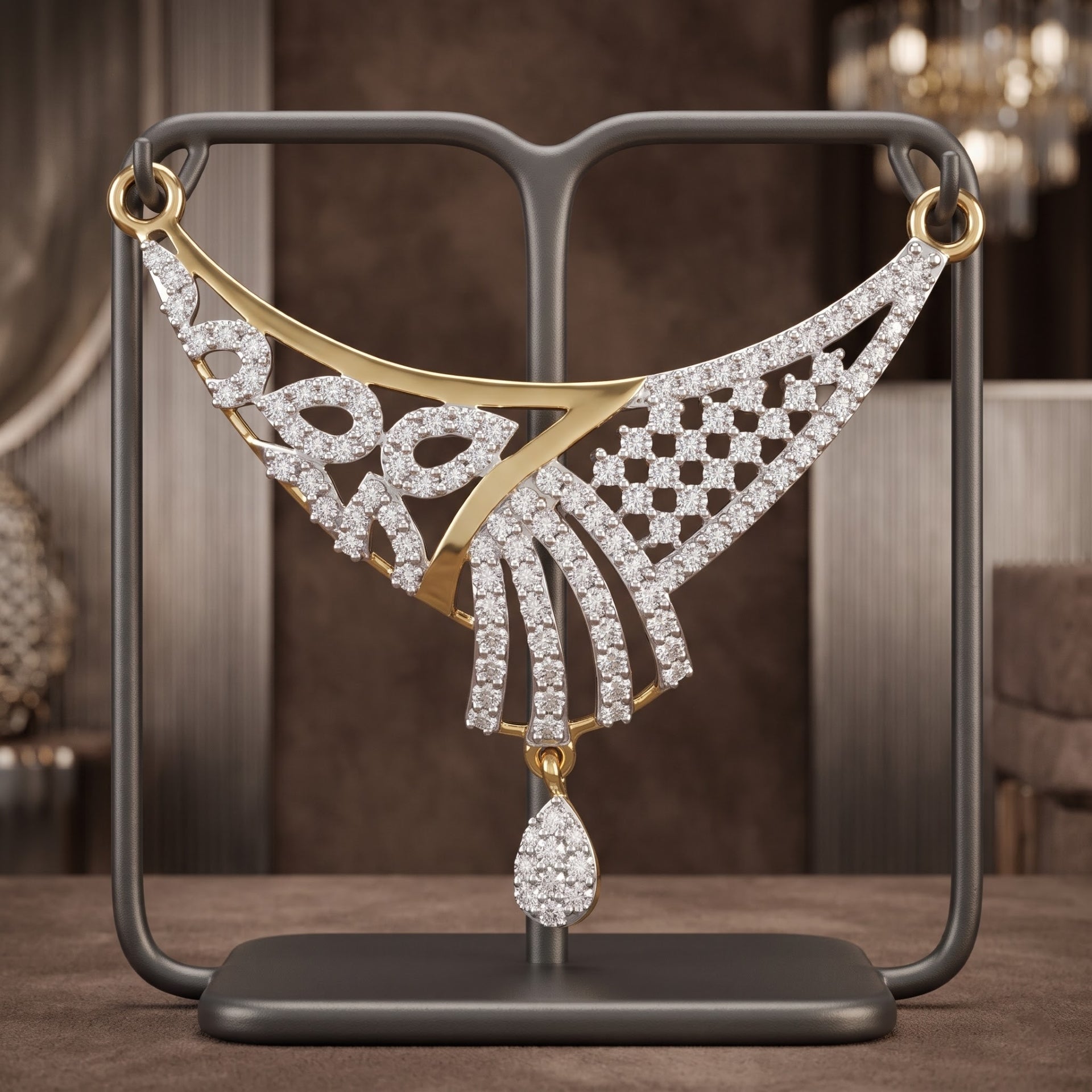 Royal Aurora Drape Lab Grown Diamond Pendant