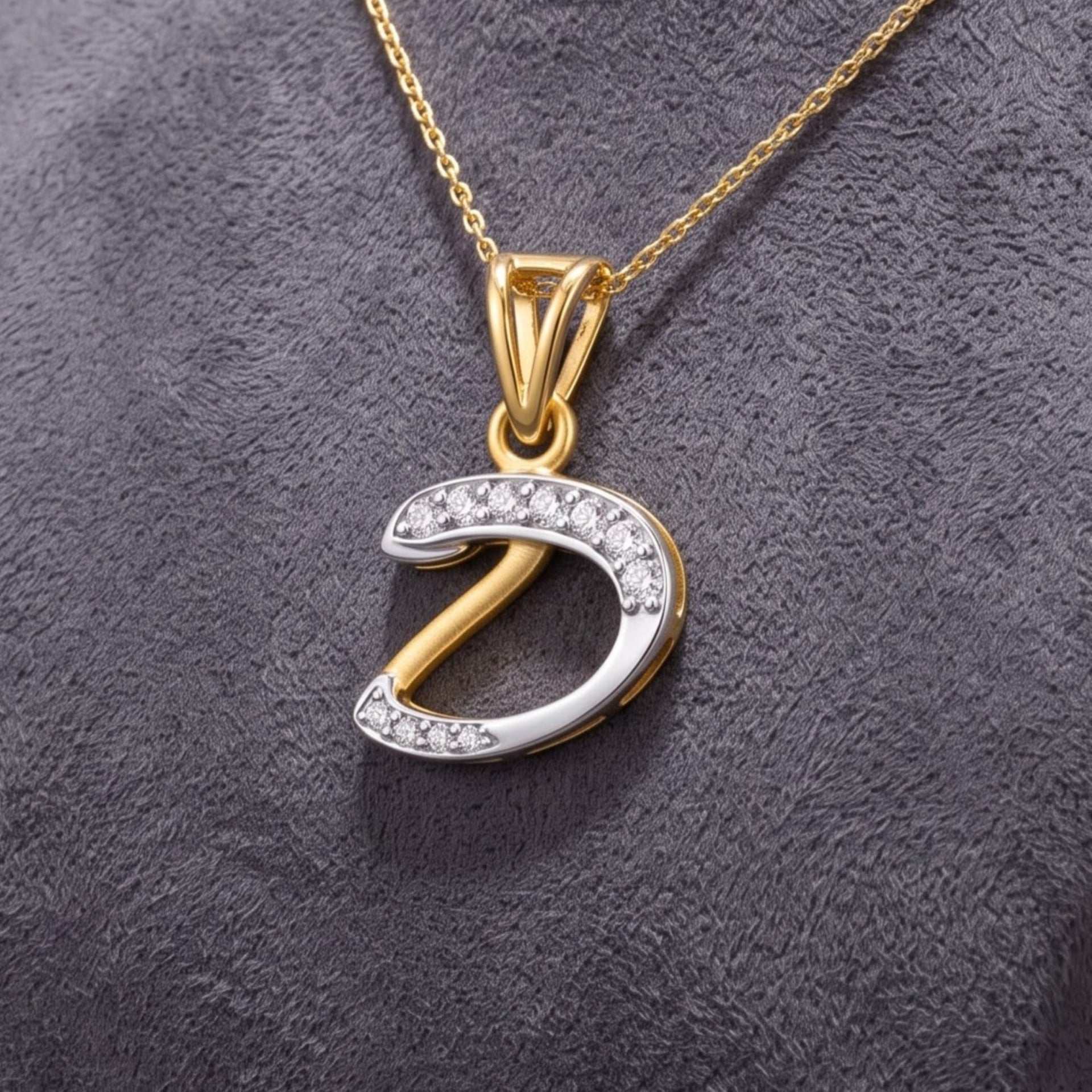 D-Initial Lab Grown Diamond Pendant