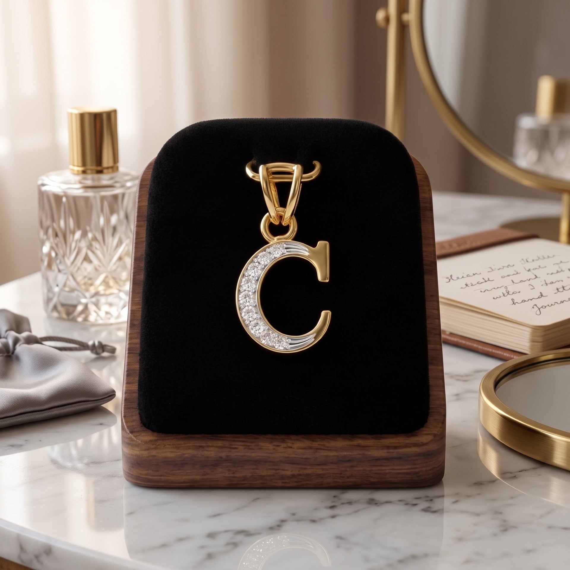 C-Initial Lab Grown Diamond Pendant