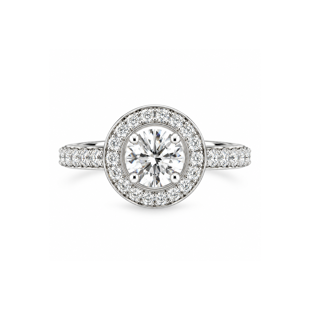 Elegant Radiance Halo Lab Grown Diamond Ring