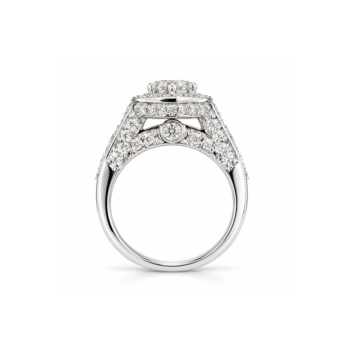 Elegant Radiance Halo Lab Grown Diamond Ring