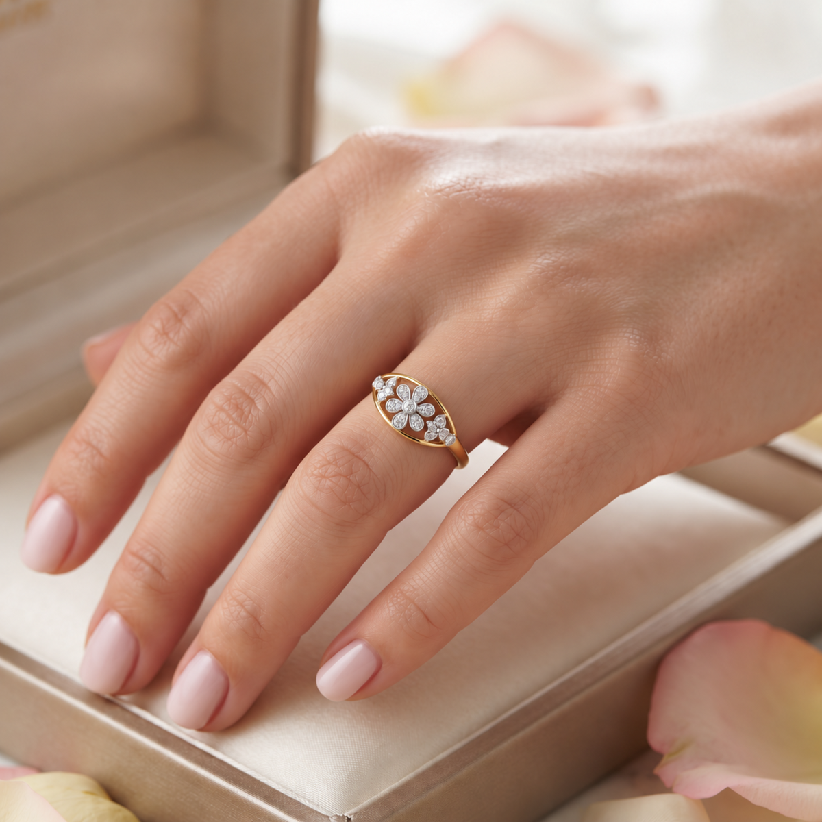 Floral Medallion Lab Grown Diamond Ring