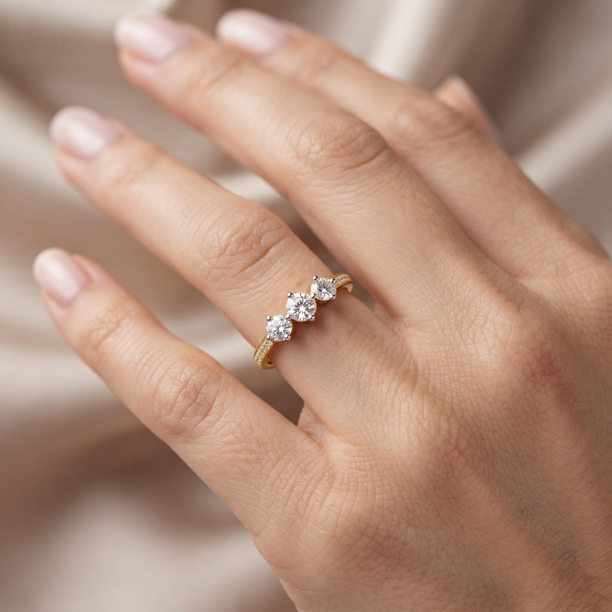 Sunlit Trinity Lab Grown Diamond Ring