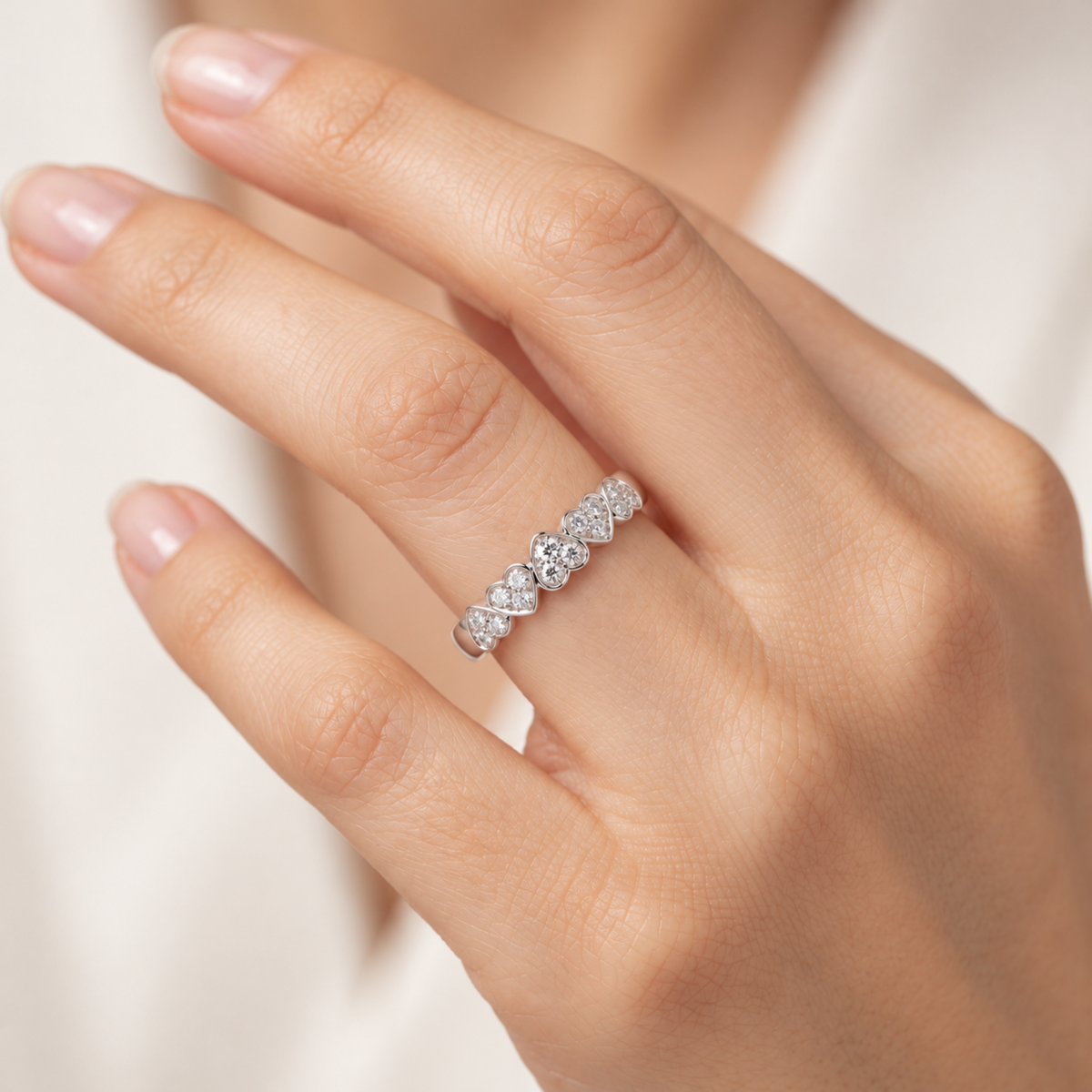 Heart Lattice Lab Grown Diamond Ring