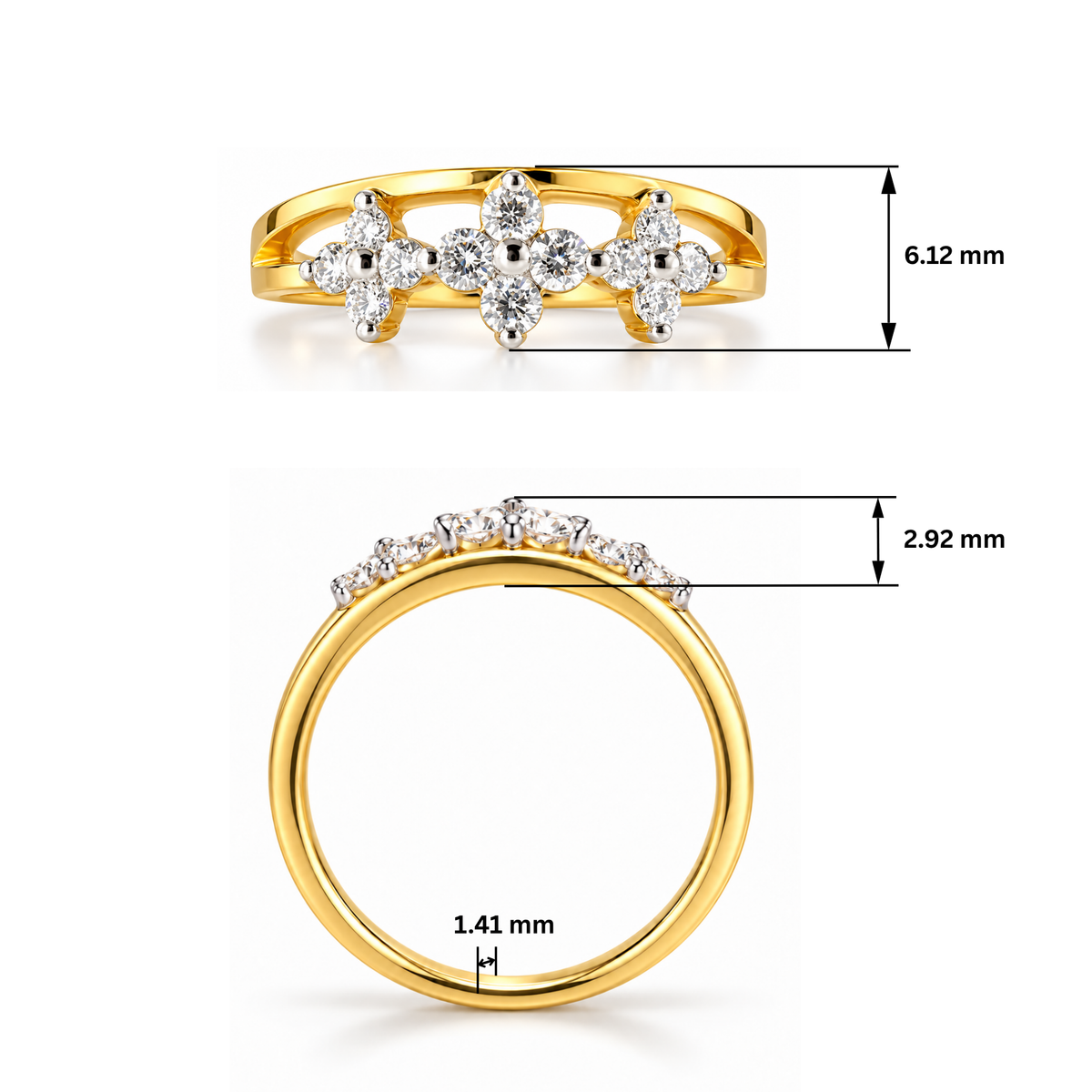 Tri-Bloom Lab Grown Diamond Ring