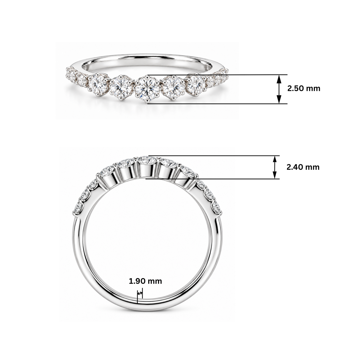 Graduated Quintet Lab Grown Diamond Ring