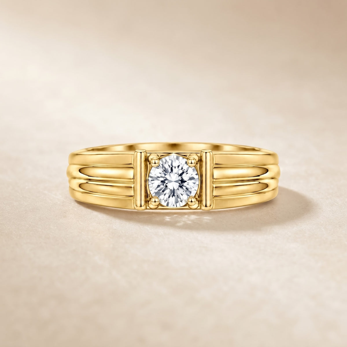 Round Pillar Lab Grown Diamond Ring