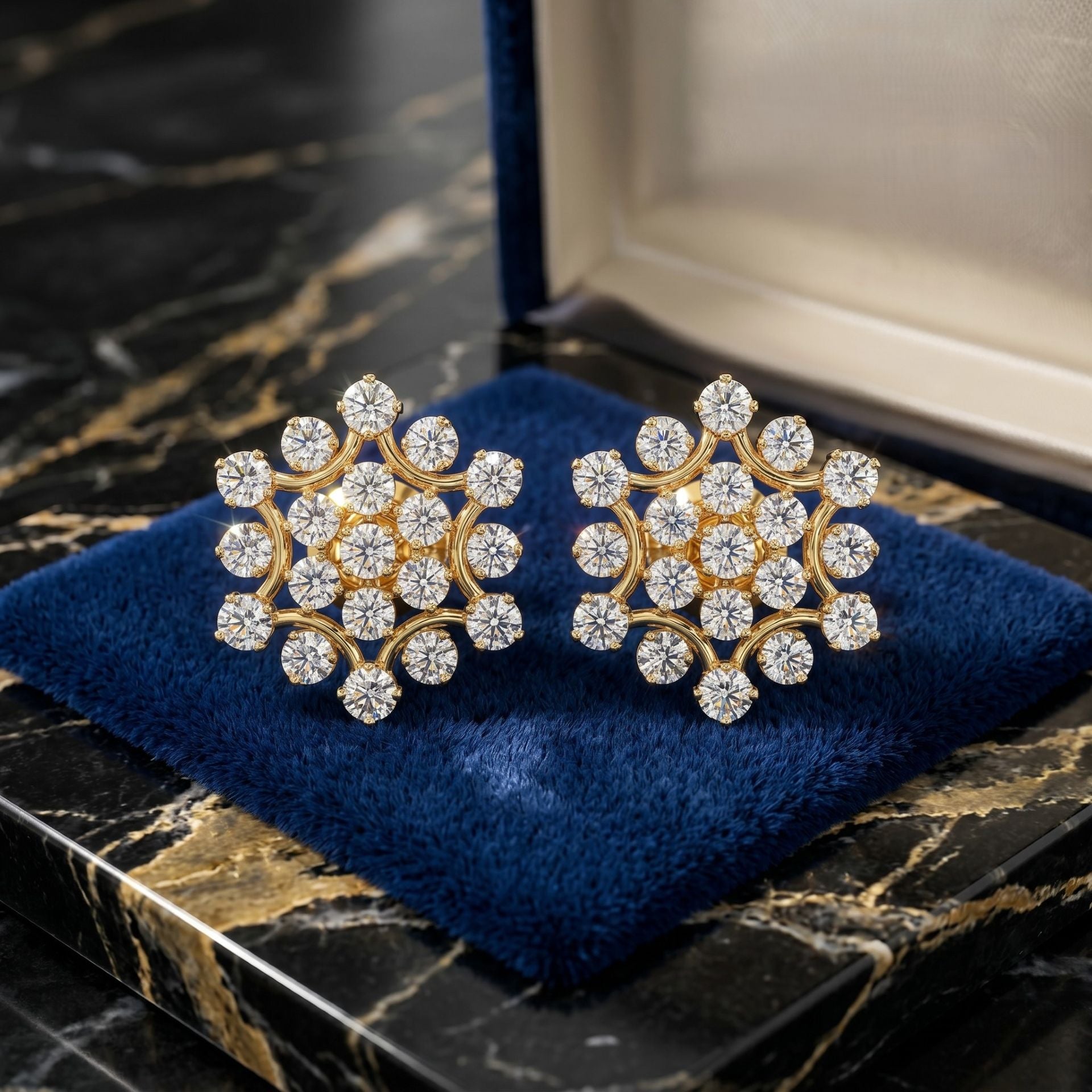 Majestic Bloom Lab Grown Diamond Stud Earrings