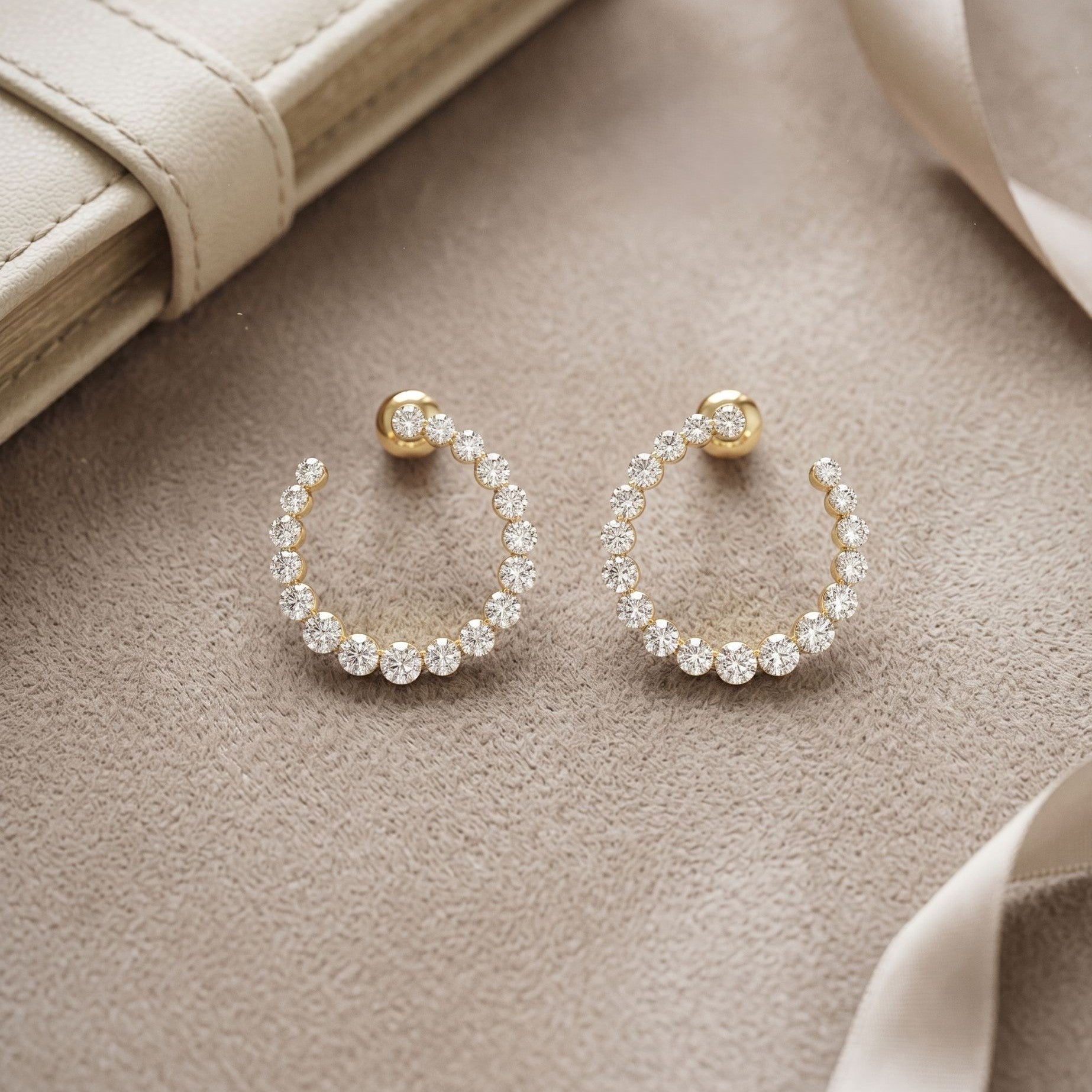 Celestial Halo Lab Grown Diamond Hoop Earrings
