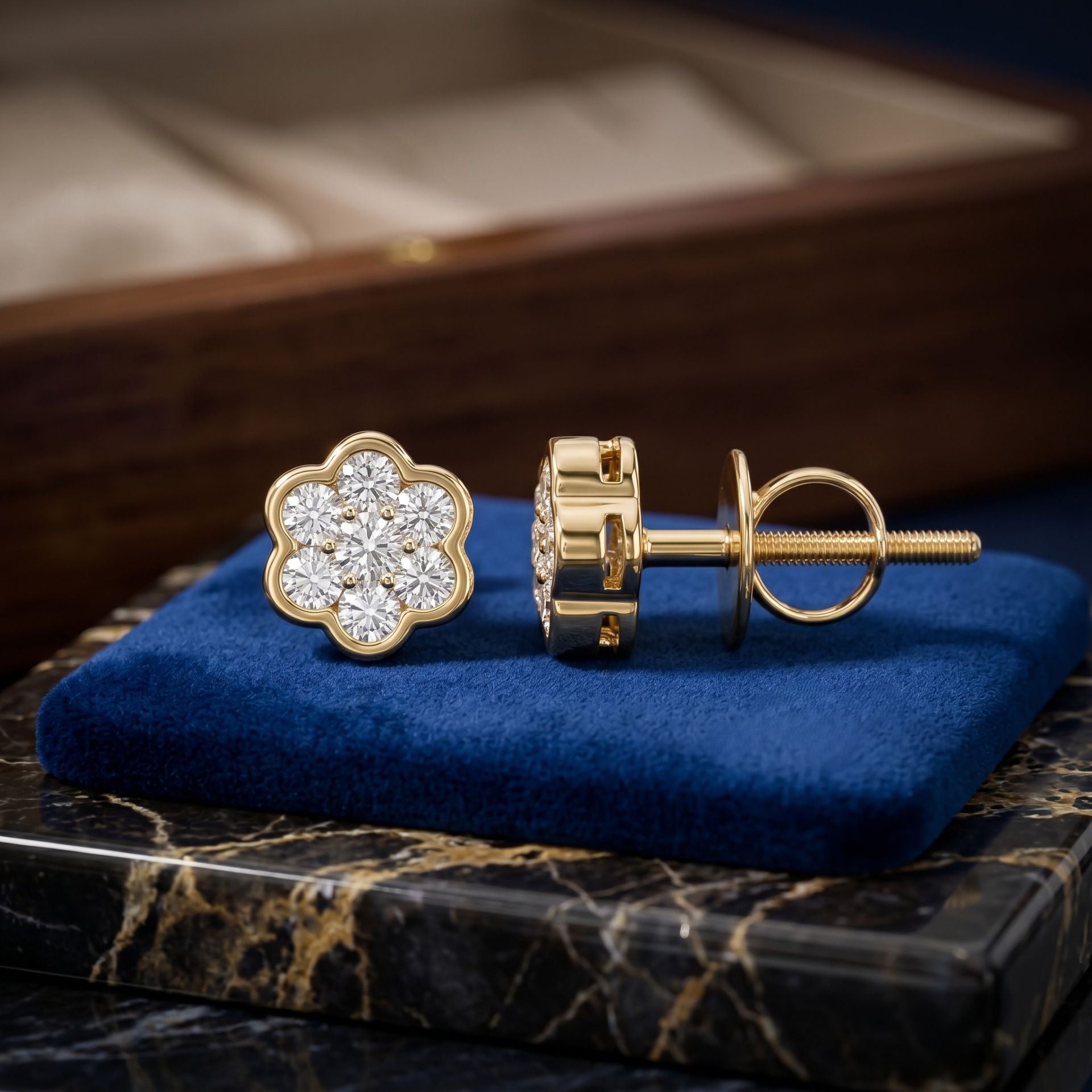 Dainty Daisy Lab Grown Diamond Earrings
