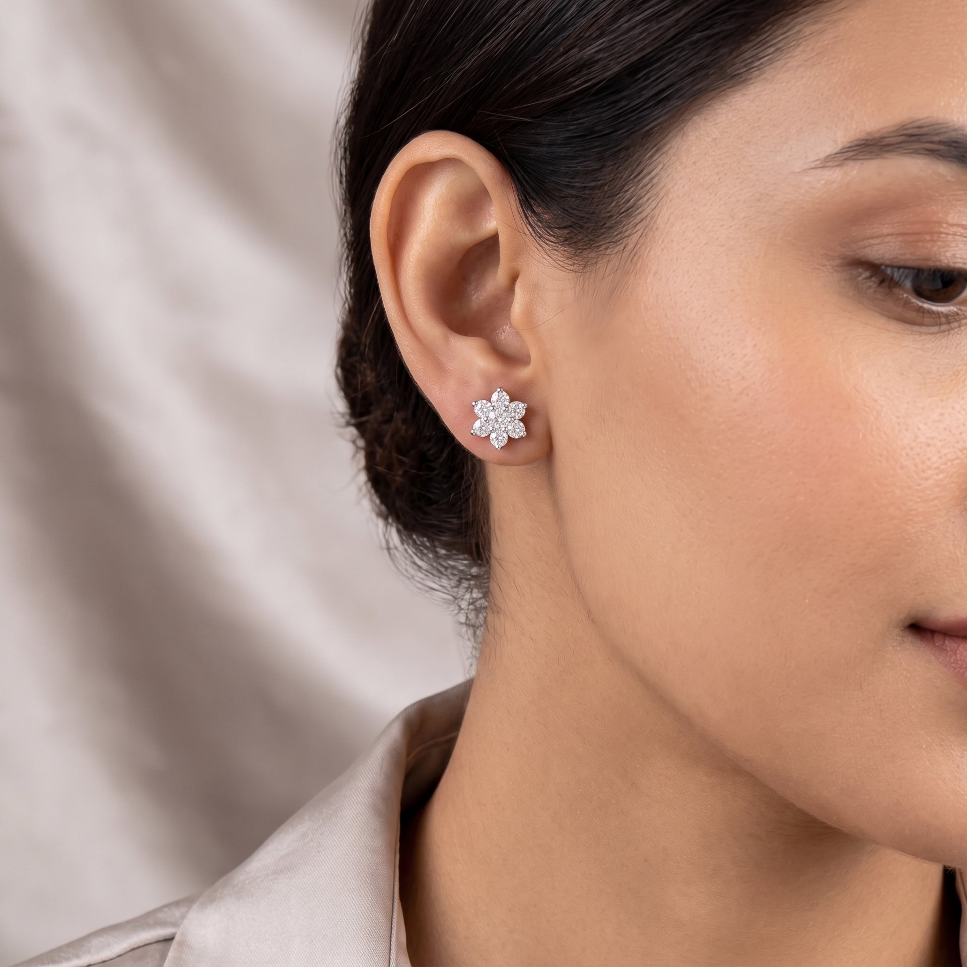 Snowflake Lab Grown Diamond Earrings