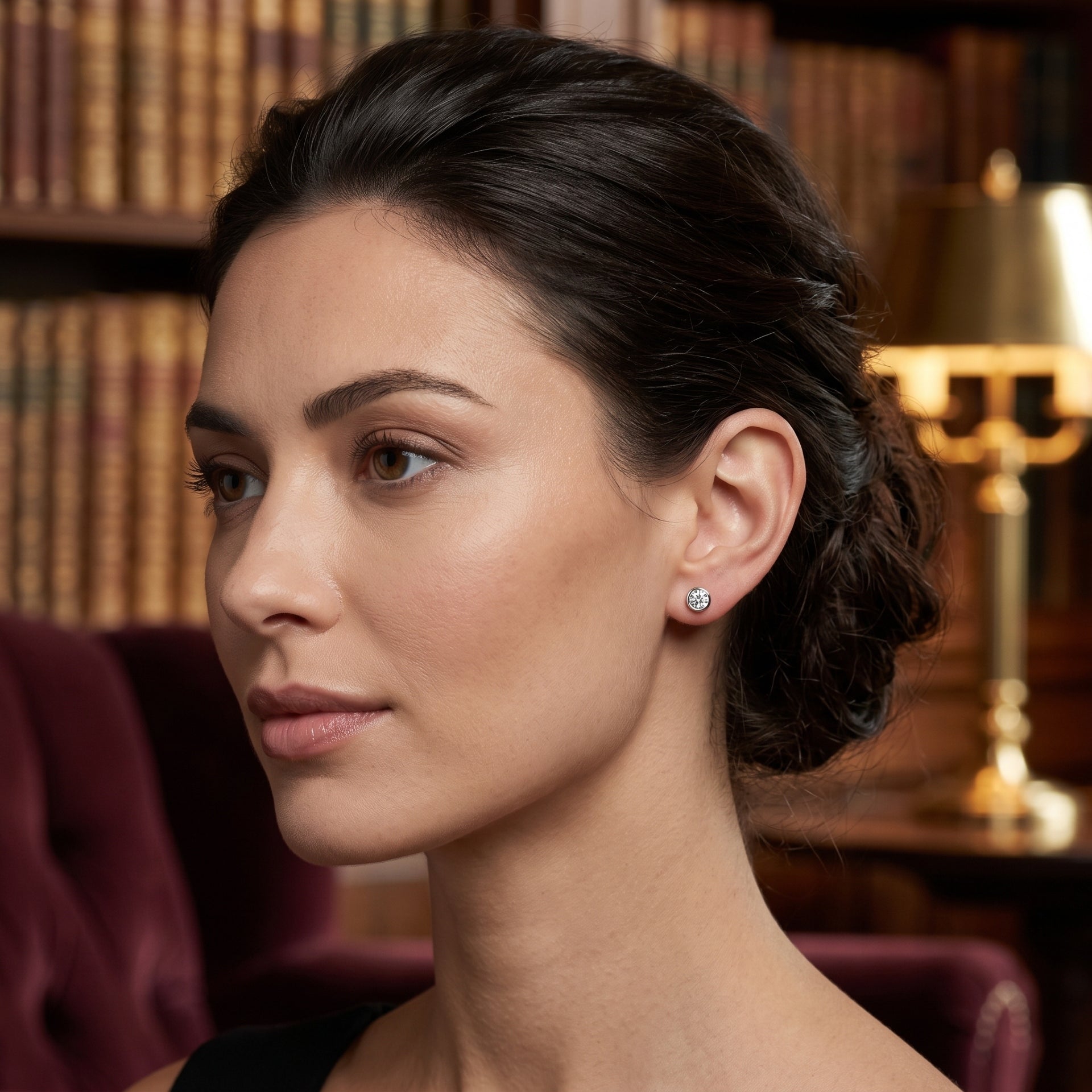Infinity Bezel Lab Grown Diamond Earrings