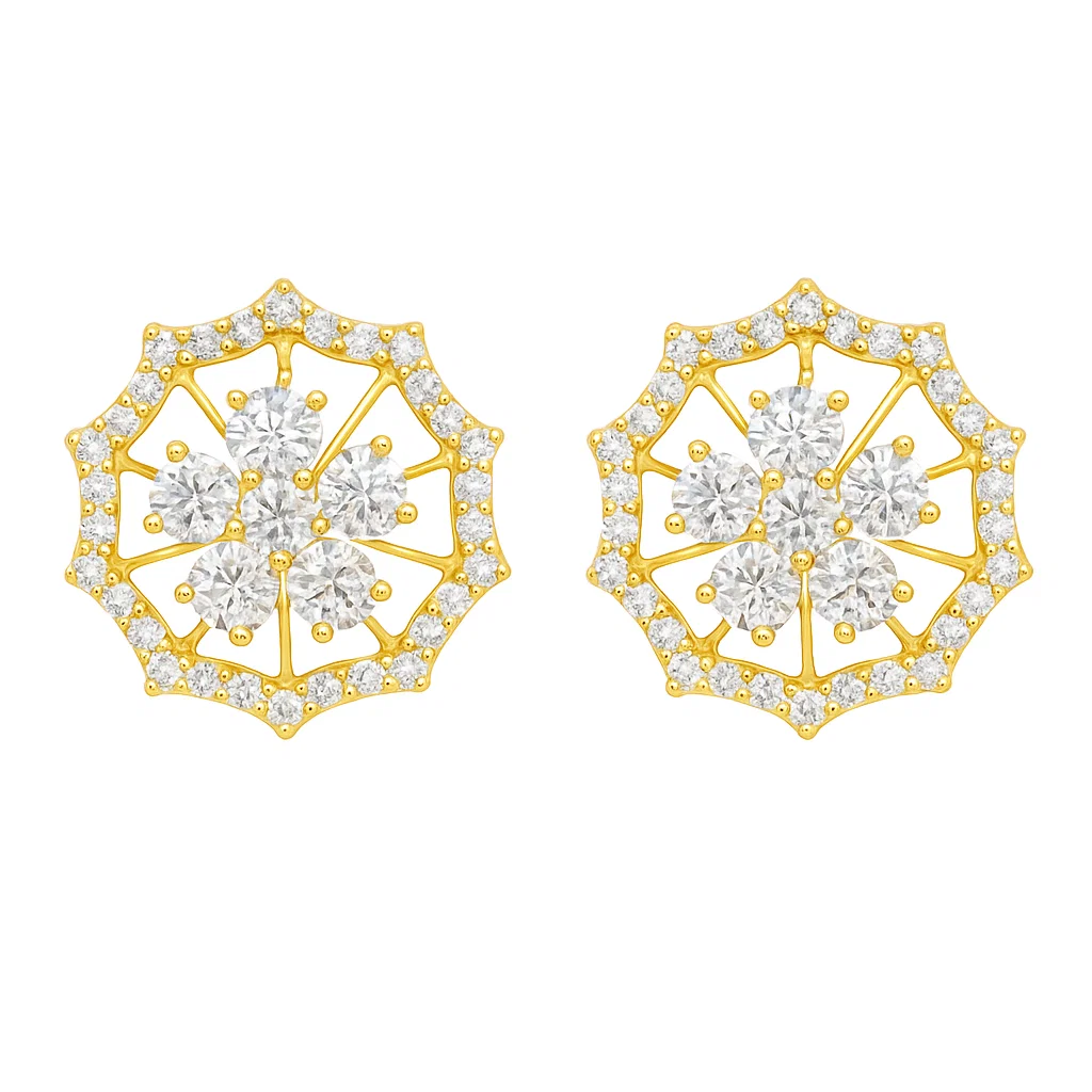 Regal Web Lab Grown Diamond Earrings