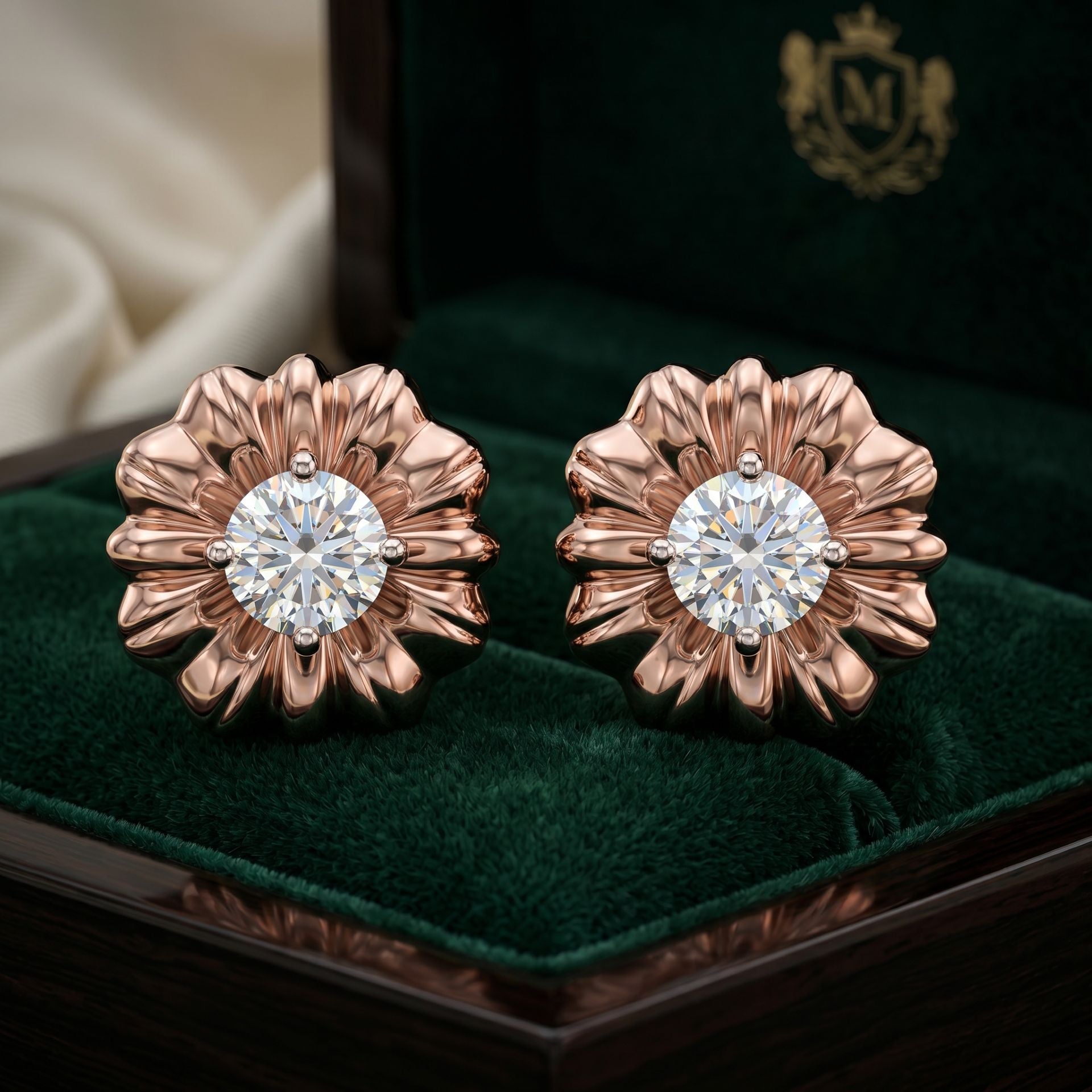 Blush Radiance Shell Lab Grown Diamond Earrings