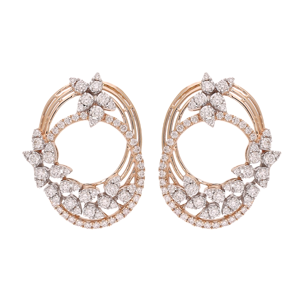 Springtime Orbit Cluster Lab Grown Diamond Earrings