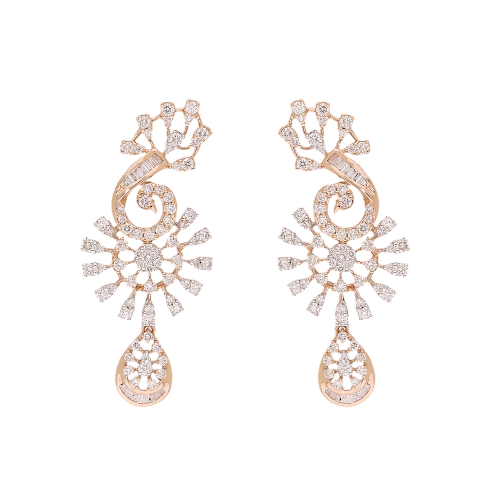 Spiraled Stardust Lab Grown Diamond Earrings