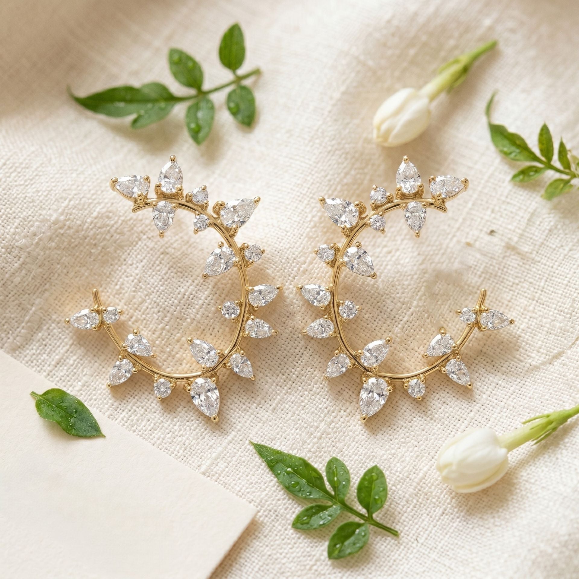Moonlit Briar Lab Grown Diamond Earrings