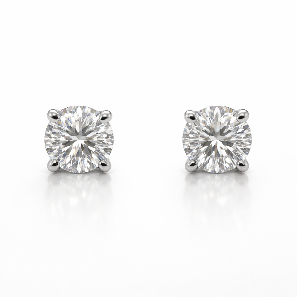 Heritage Round Lab Grown Diamond Earrings