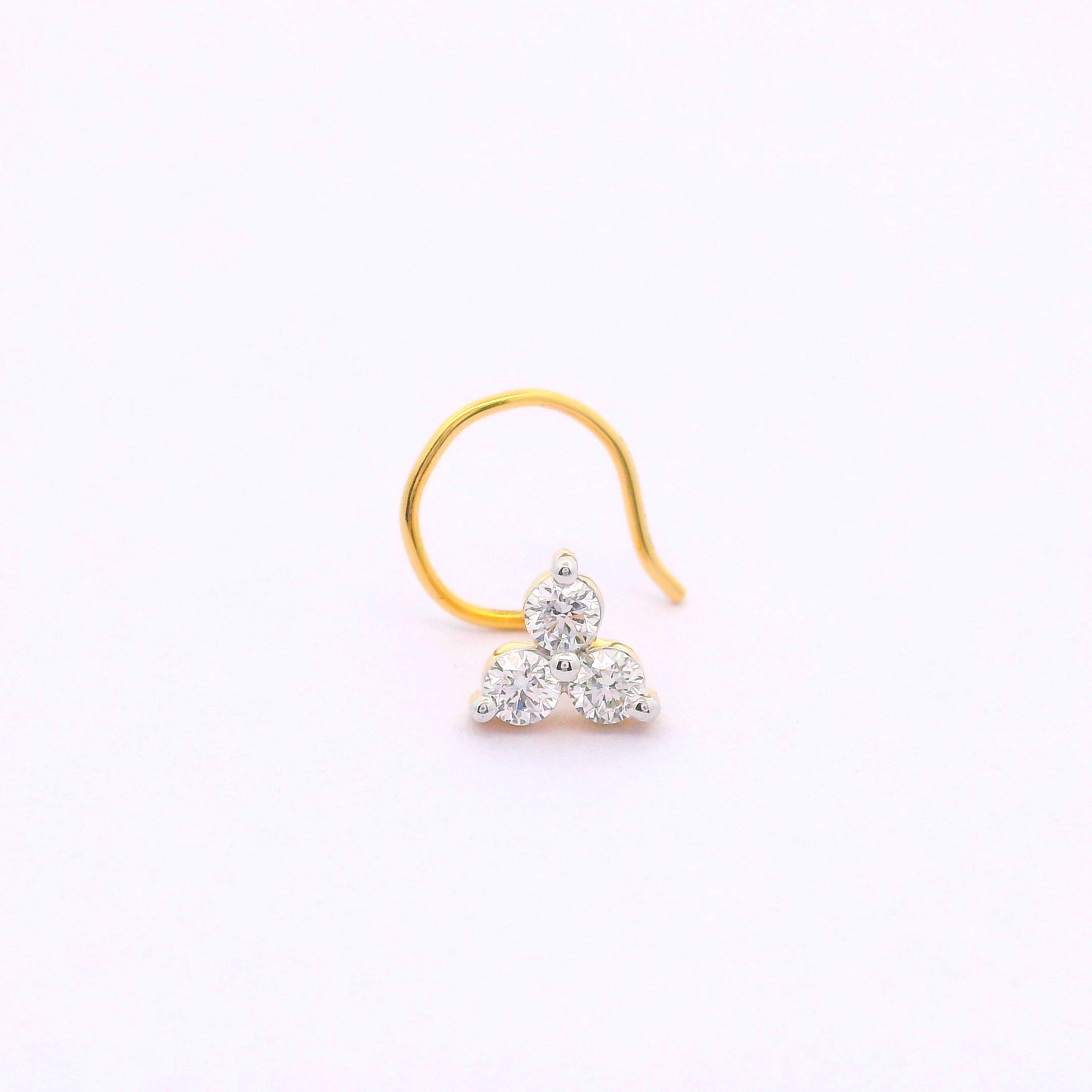 Harmony Triad Lab Grown Diamond Nosepin