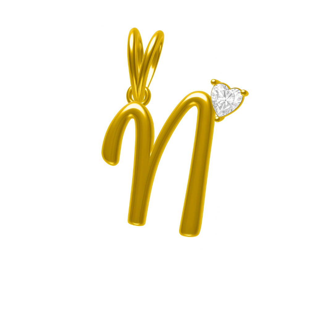 Noble Heart "N" Lab Grown Diamond Pendant