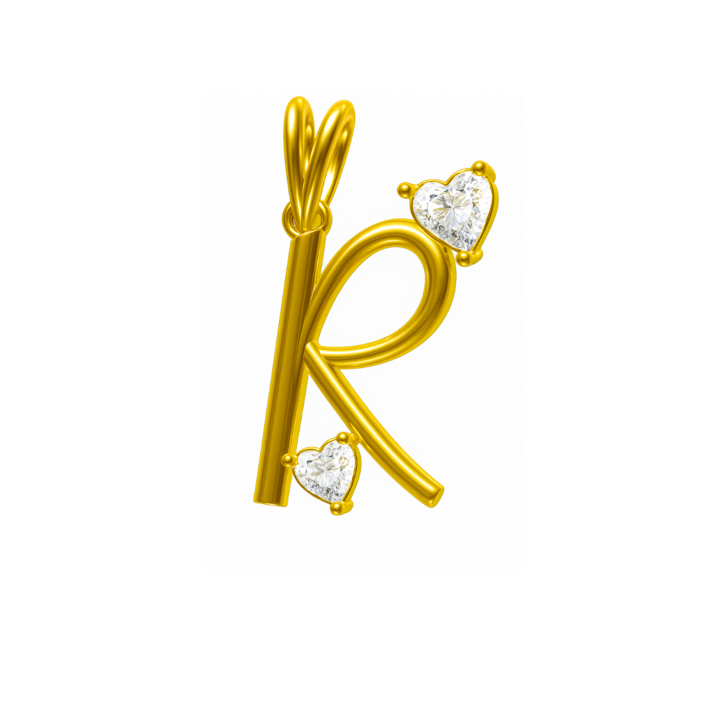 Radiant Hearts "R" Lab Grown Diamond Pendant