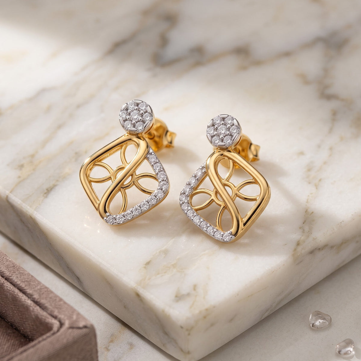 Lumina Galaxy Studs Gold Plated Lab Grown Diamond Earrings
