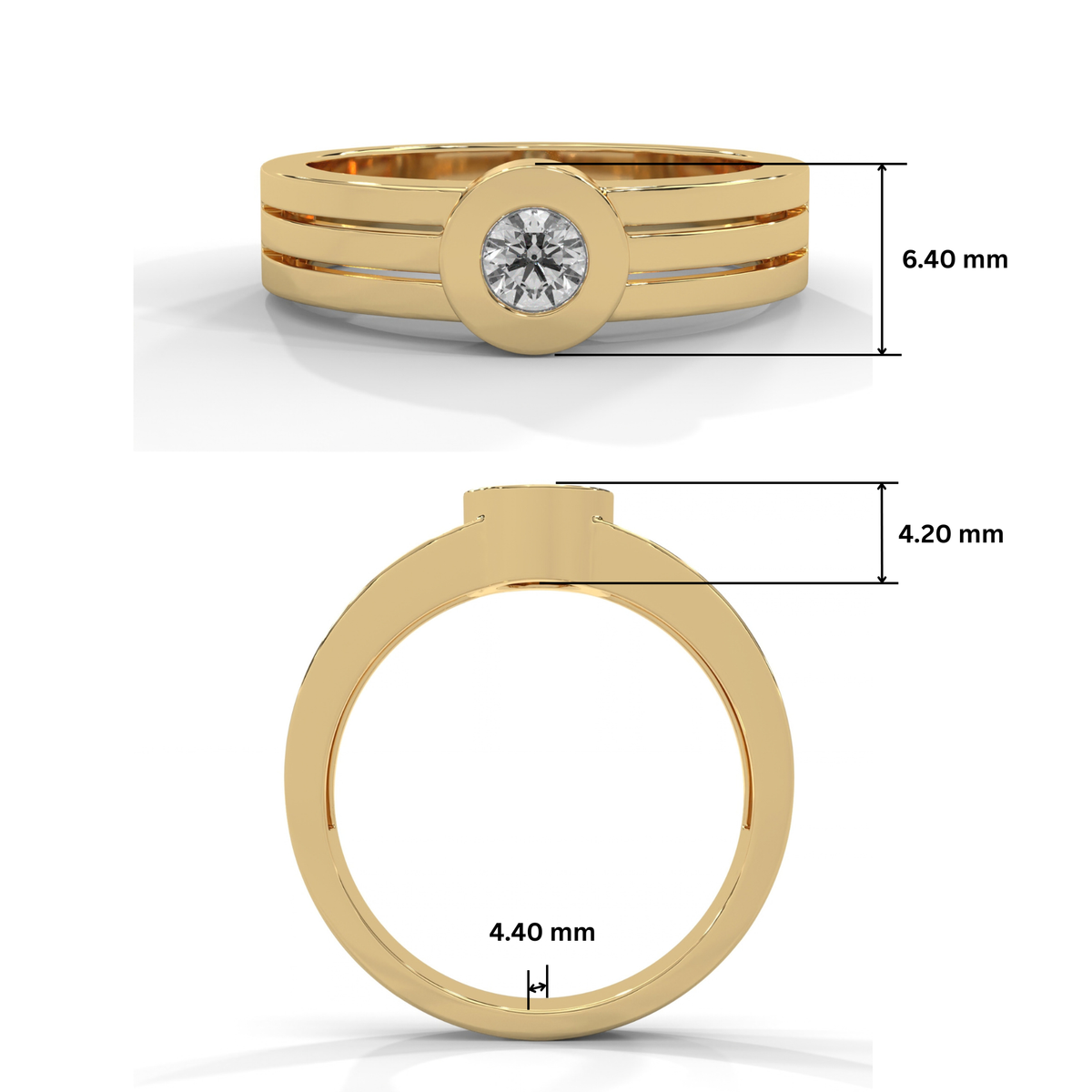 Regal Orbit Gold Lab Grown Diamond Ring