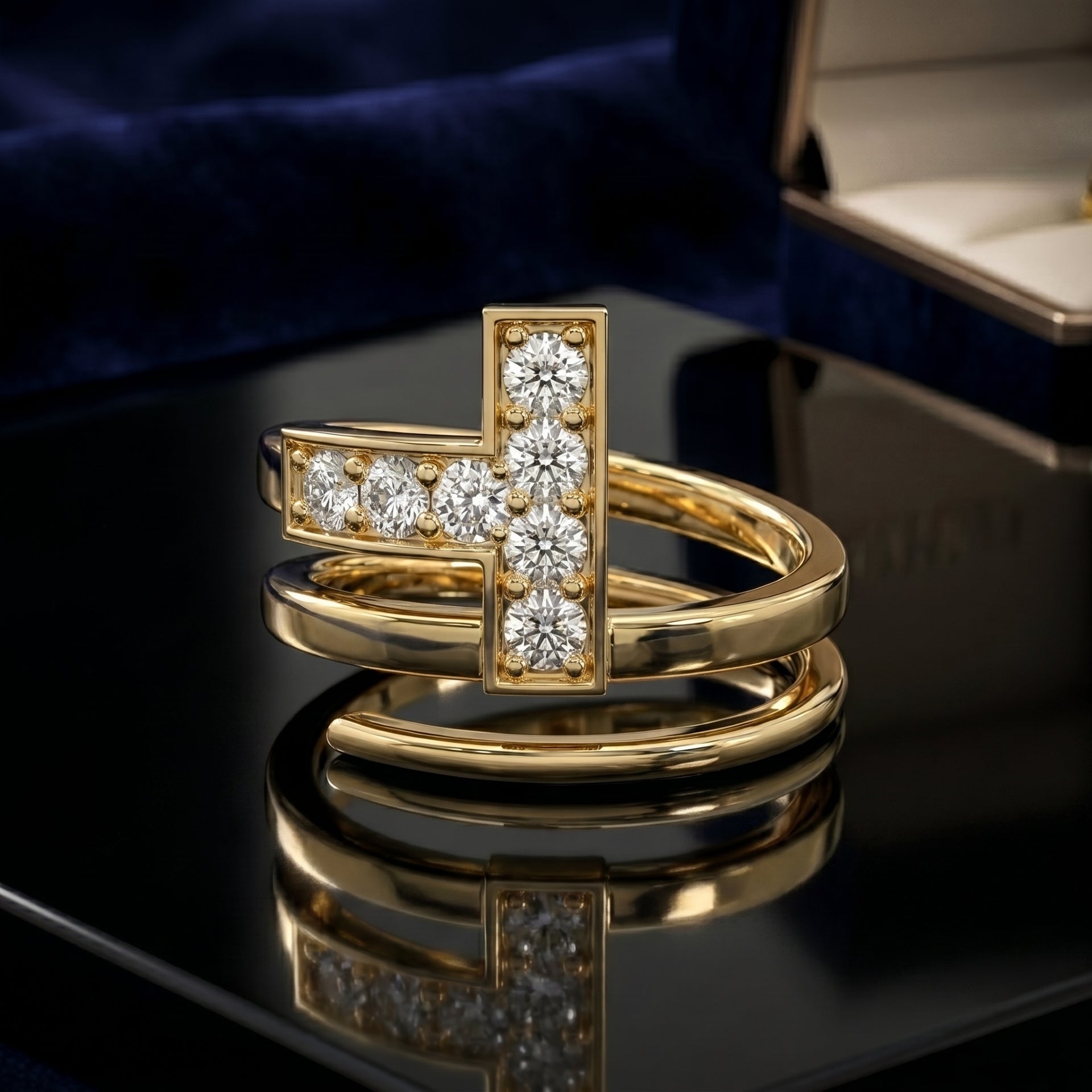 Geometric Cross Lab Grown Diamond Ring