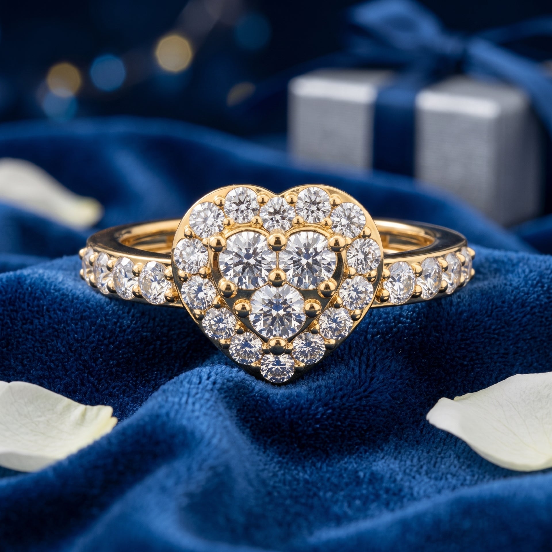 Heart Lab Grown Diamond Cluster Ring
