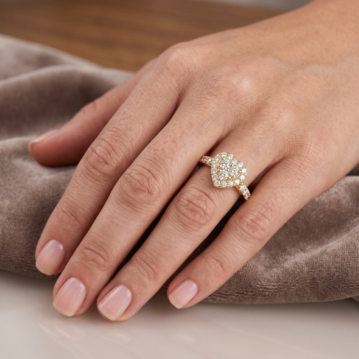Heart Lab Grown Diamond Cluster Ring